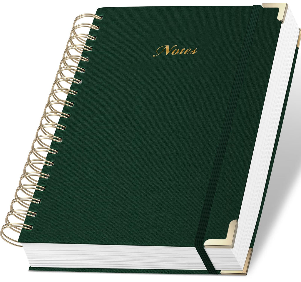 Spiral Notebook Journal, 328 Pages Linen Hardcover College Ruled Notebook, Lined Thick Journals for Women Men, A4 Thick Spiral Journal for Writing, 100GSM Paper, Cute Notebooks for Work School