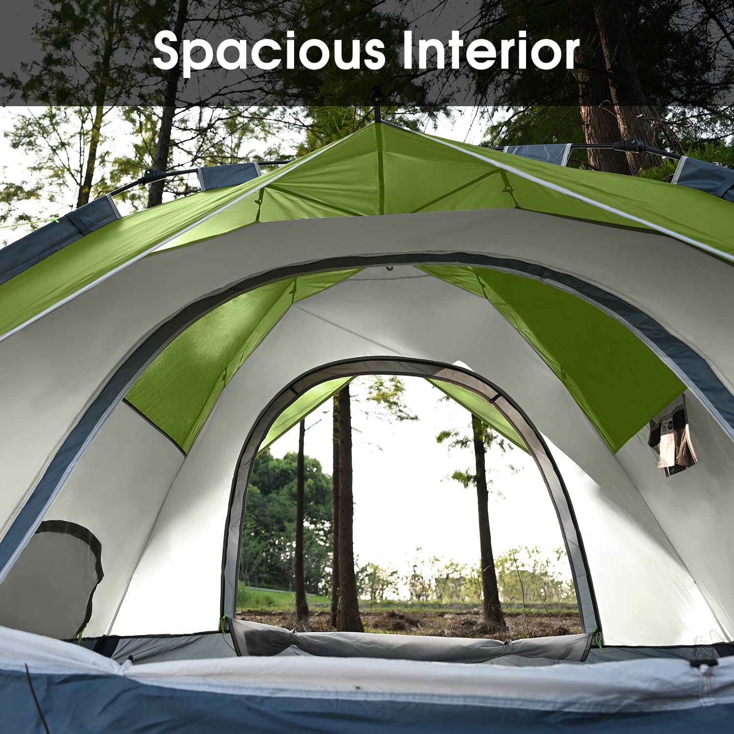 MOON LENCE Pop Up Tent 3-4 Person, 60s Instant Setup Camping Tent with 2 Doors, Water-Resistant & Windproof Dome Tent for Car Camping, Backyard, Traveling