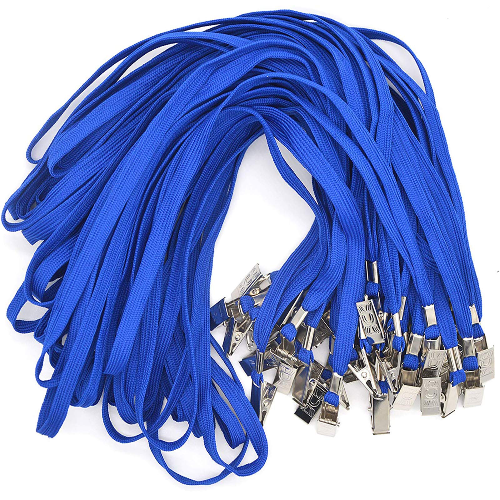Bird Fiy Black Lanyards 100 Pack Bulk Badge Lanyards with Clip Neck Flat Lanyard with Badge Lanyard Bulldog Clip