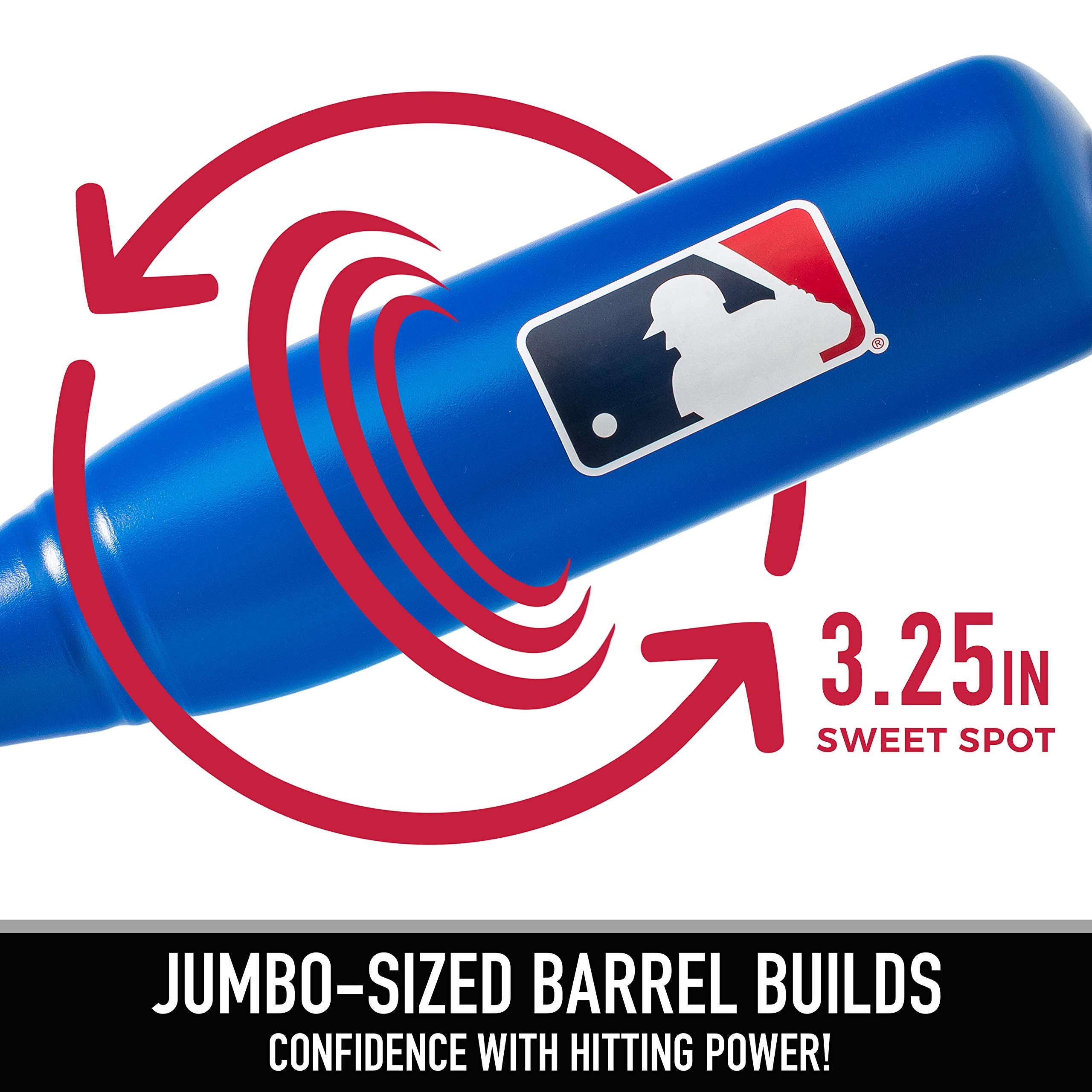 Franklin Sports MLB Jumbo Kids Plastic Baseball Bat - Backyard Bat with Large Barrel for Toddlers - Fat Plastic Bat