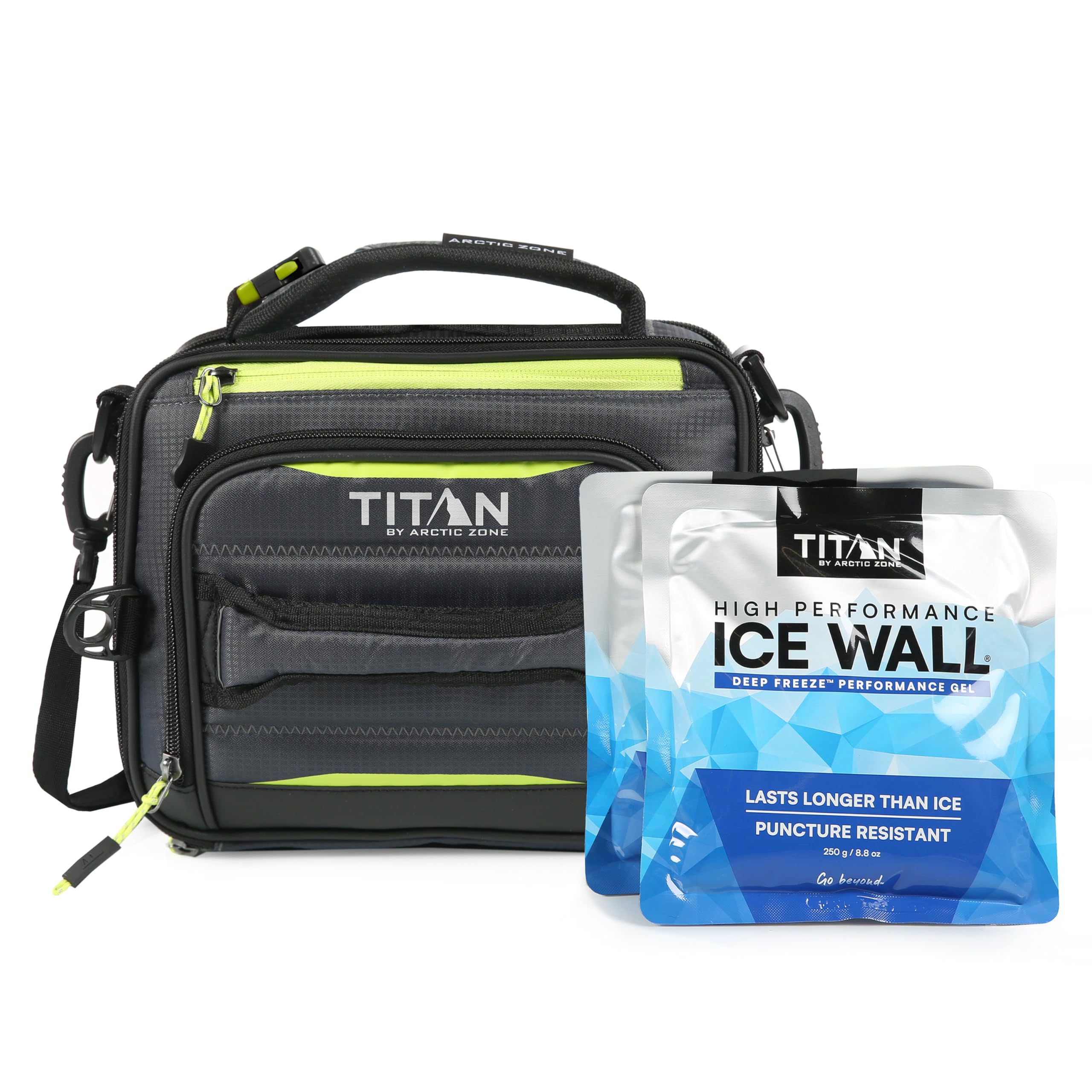 Arctic Zone Titan Deep Freeze Fridge Expandable Insulated Horizontal Lunch Pack, Grey