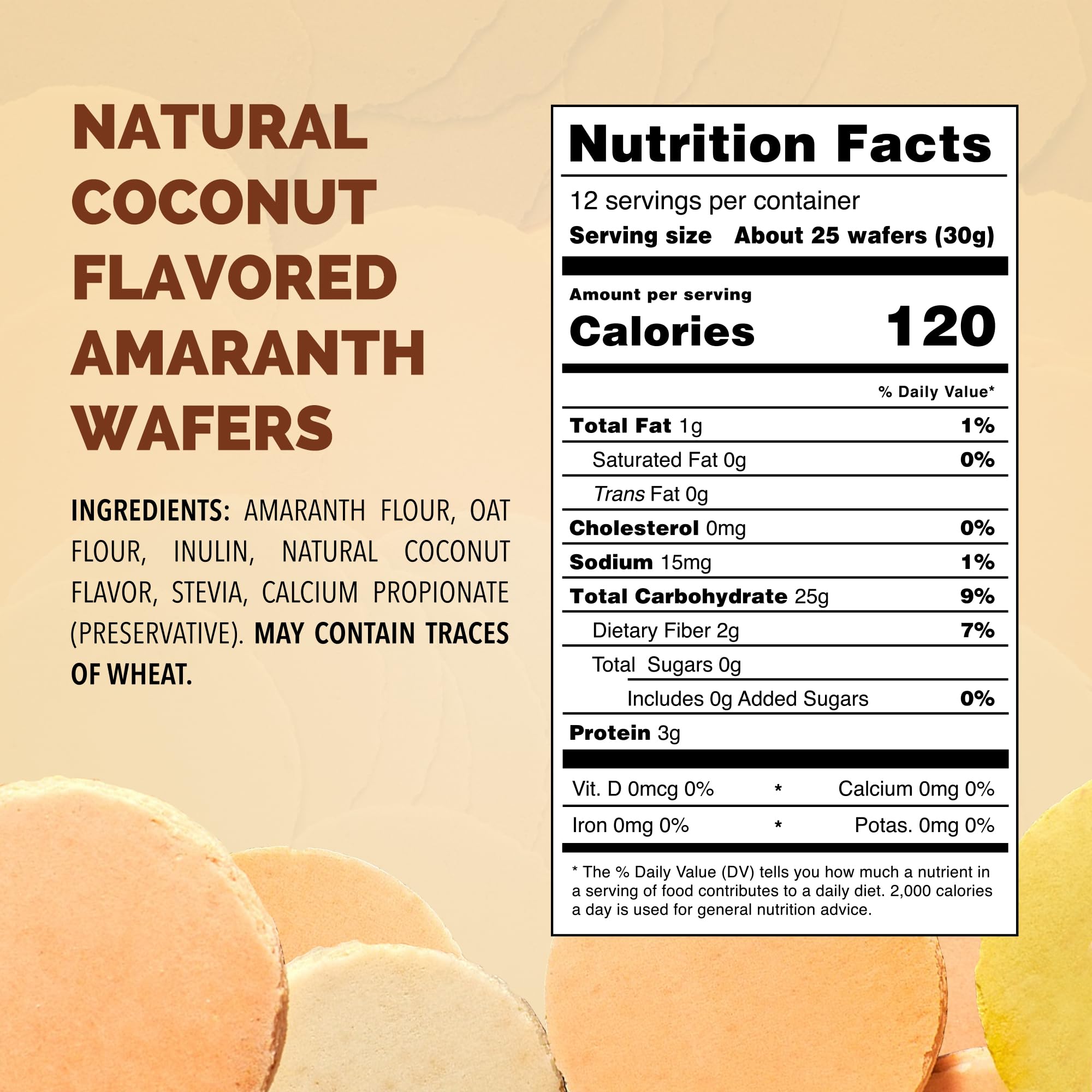 Kalan MNA Amaranth Flour Wafer Thins, Vegan and Sugar-free, Pack of 3