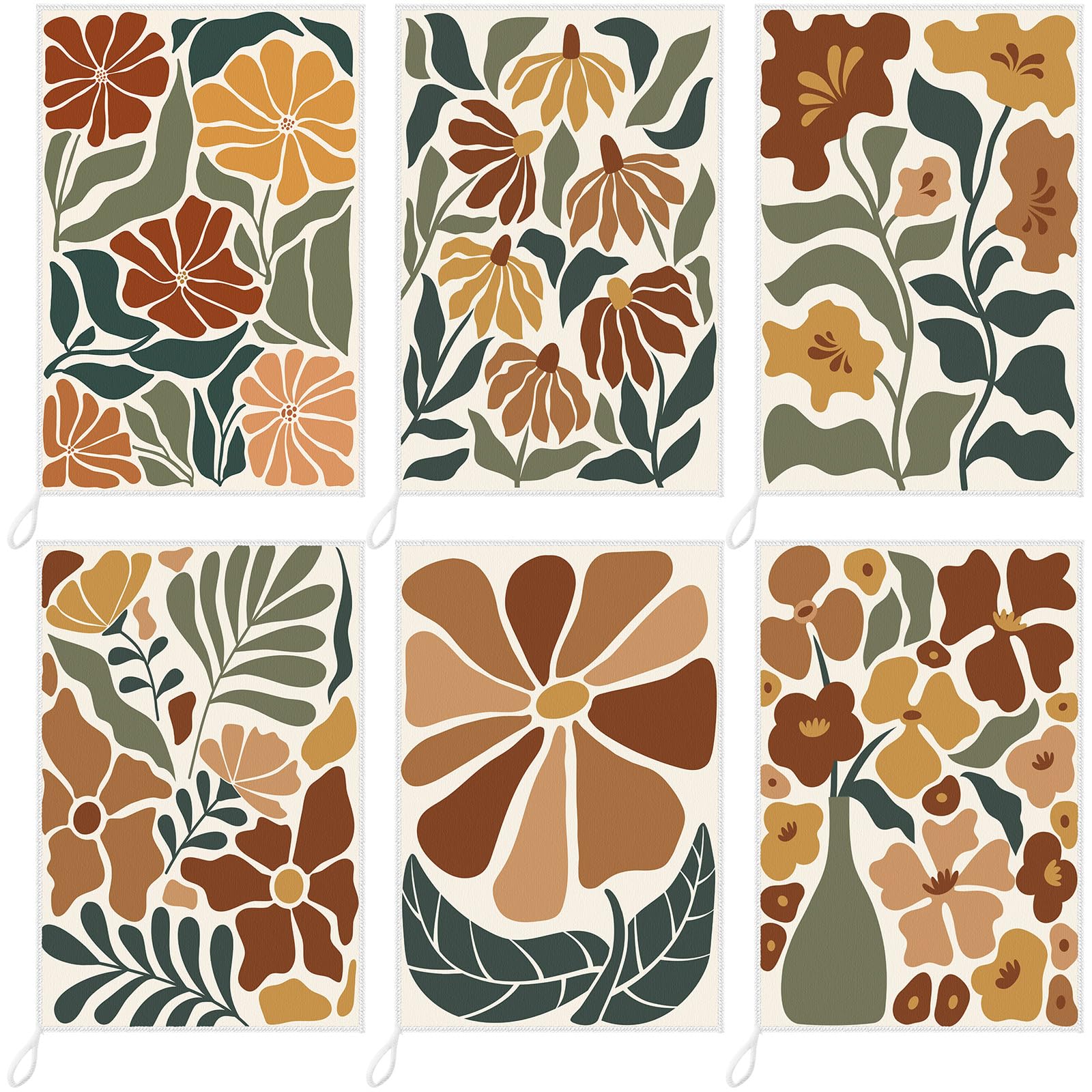 Breling Set of 6 Summer Beach Kitchen Towels Coastal Dish Towel Bathroom Decorative Sea Palm Trees Cloths for Kitchen Bathroom Home Cooking Housewarming Gifts, 14 x 21 Inch