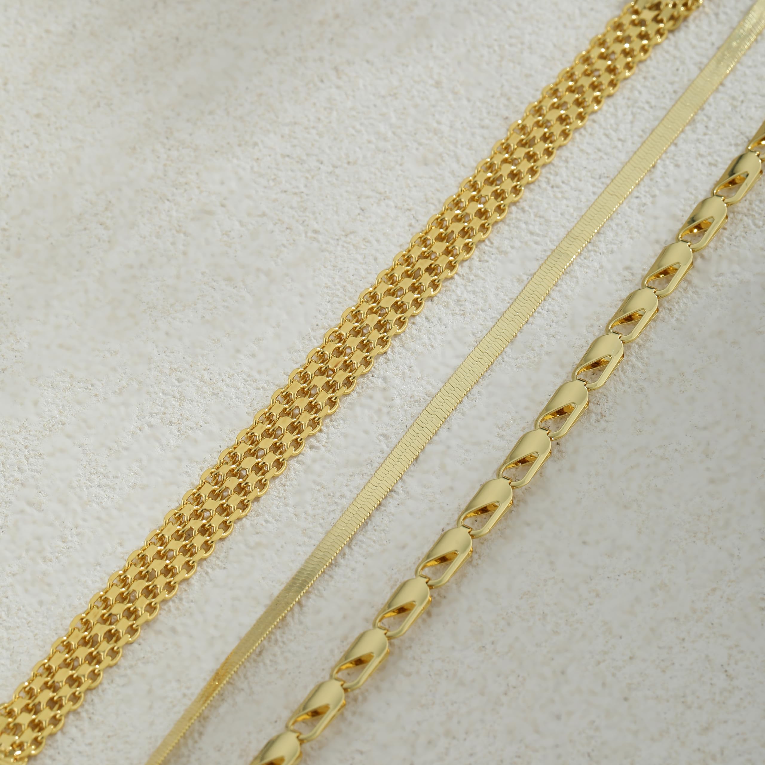 Coshilta Gold Bracelets for women 14K Gold Bangle Bracelet Stack - Adjustable Waterproof Trendy Bracelets Gold Filled Stacks Bangles Link Chain Gold Bracelet Non Tarnish for Women Jewelry Gifts