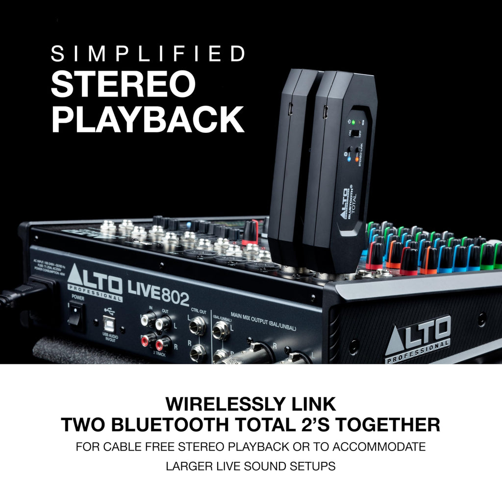 ALTO Bluetooth Total 2 XLR Equipped Rechargeable Bluetooth Receiver for Mixing Desk Audio Mixer Setups and Active PA Systems
