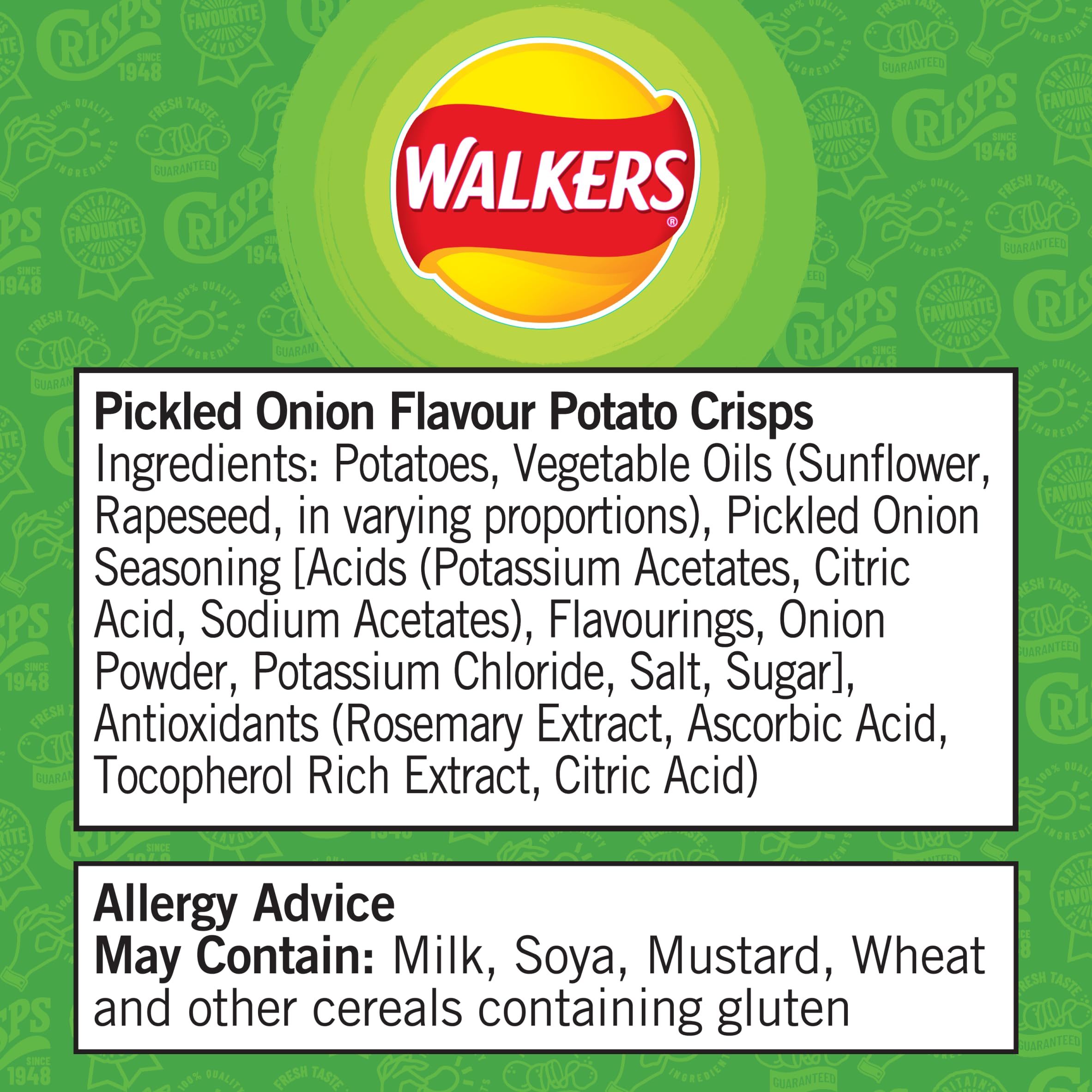 Walkers Smoky Bacon Crisps Box, 32.5 G (Case Of 32)