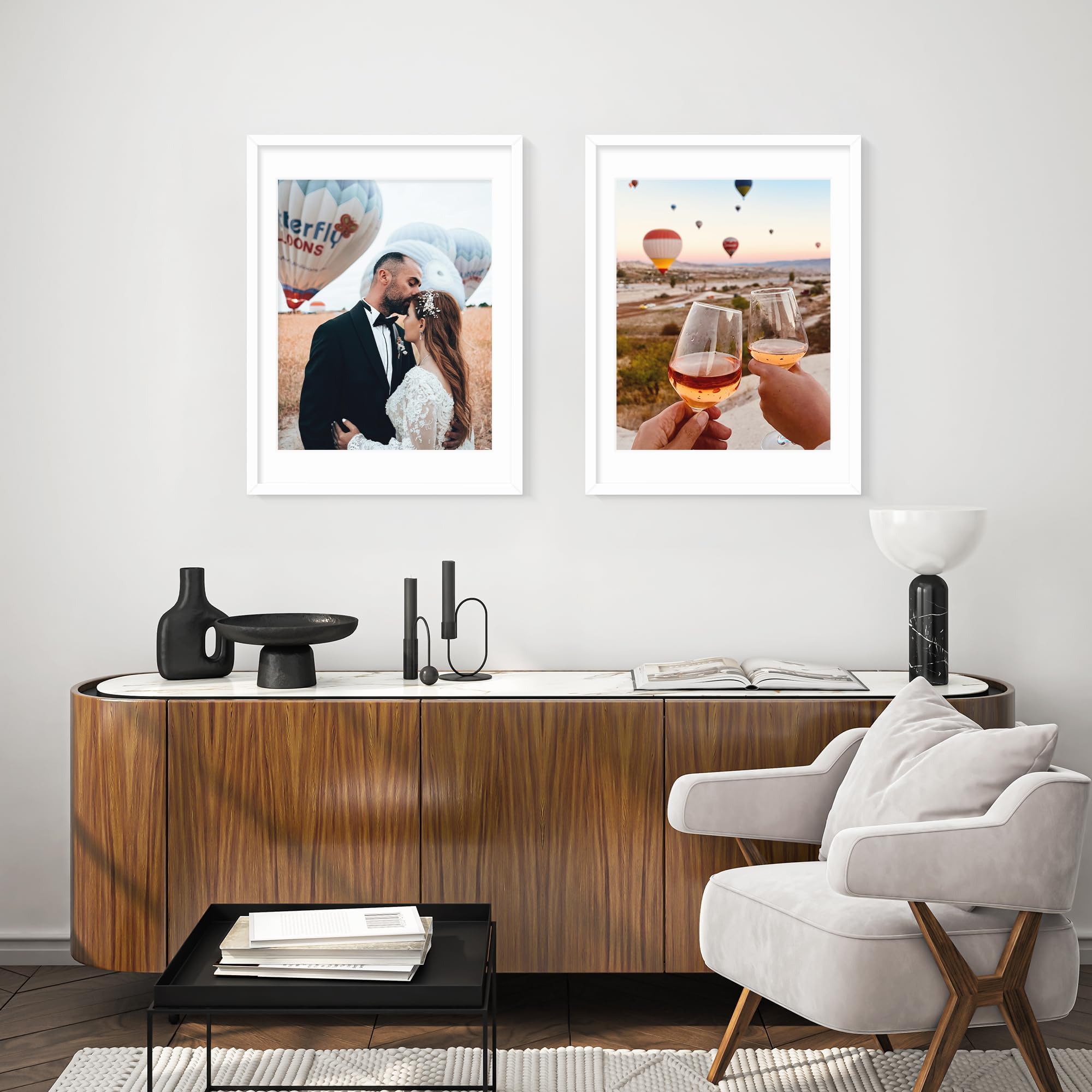 Picrit 24x34 Black Poster Frame 7 Pack, Display Pictures 20x30 Picture with Mat or 24 x 34 without Mat for Horizontal or Vertical Wall Mounting, Wall Gallery Photo Frames