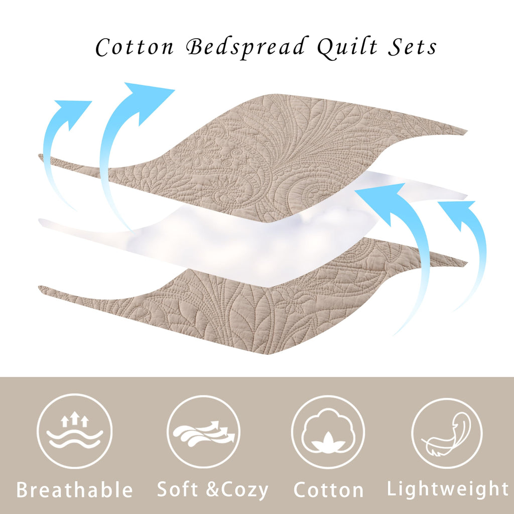 Yellow Quilts Queen Size, Paisley Comforter Set Queen Cotton Bed, Yellow Grey White Comforter, Striped Bedding Queen Size, Lightweight Luxury Bedspread,3 Piece