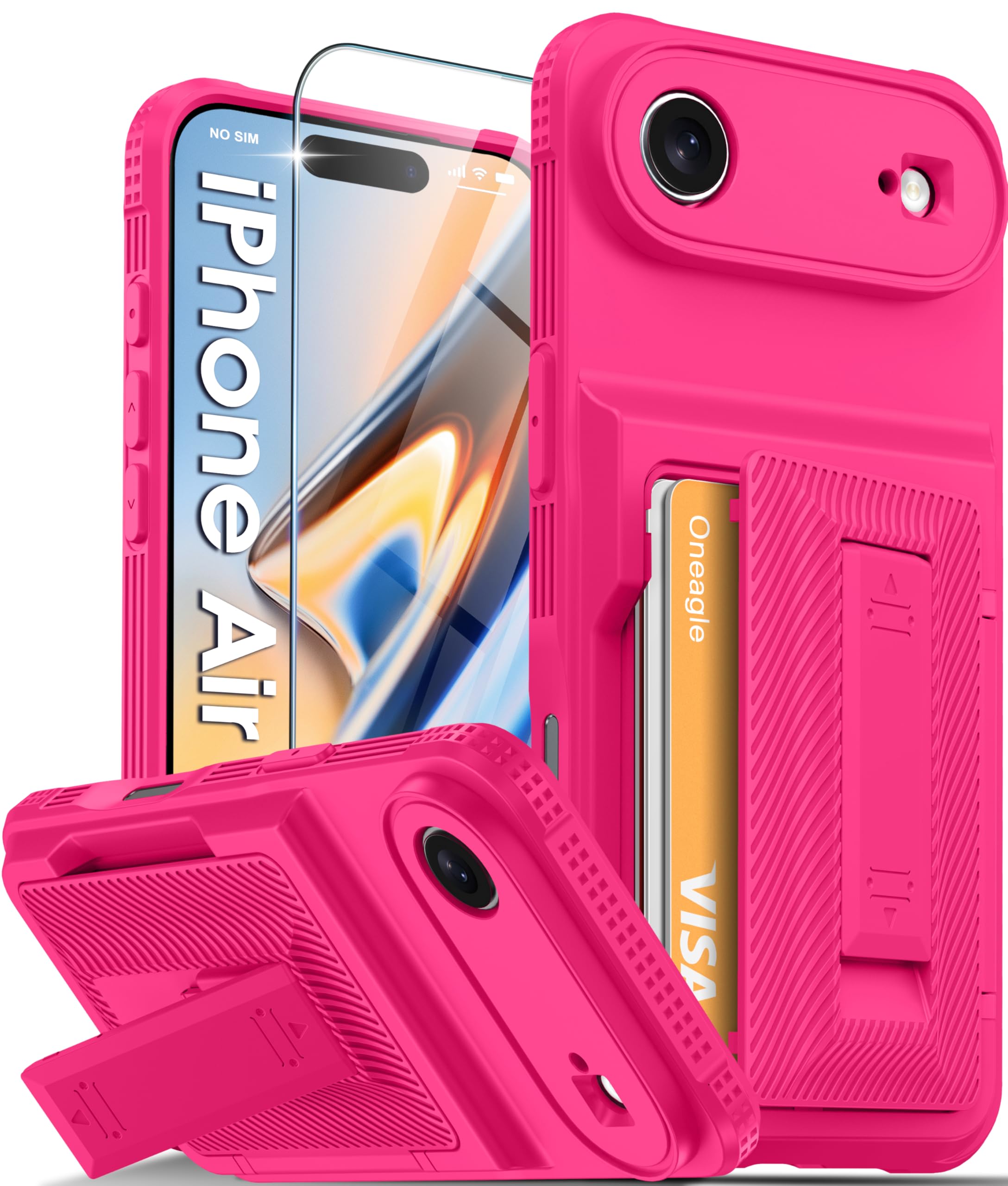Oneagle Wallet for iPhone 16 Pro Max Case with Card Holder (4-5 Cards) [RFID Blocking] [Privacy Screen Protector] Full Camera Protection & Kickstand, 15FT Shockproof Phone Case for iPhone 16 Pro Max