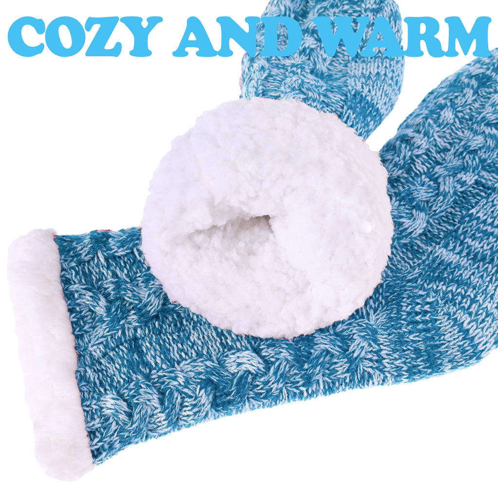 SDBING Women's Winter Super Soft Warm Cozy Fleece Lined Fuzzy Slipper Socks with Grippers