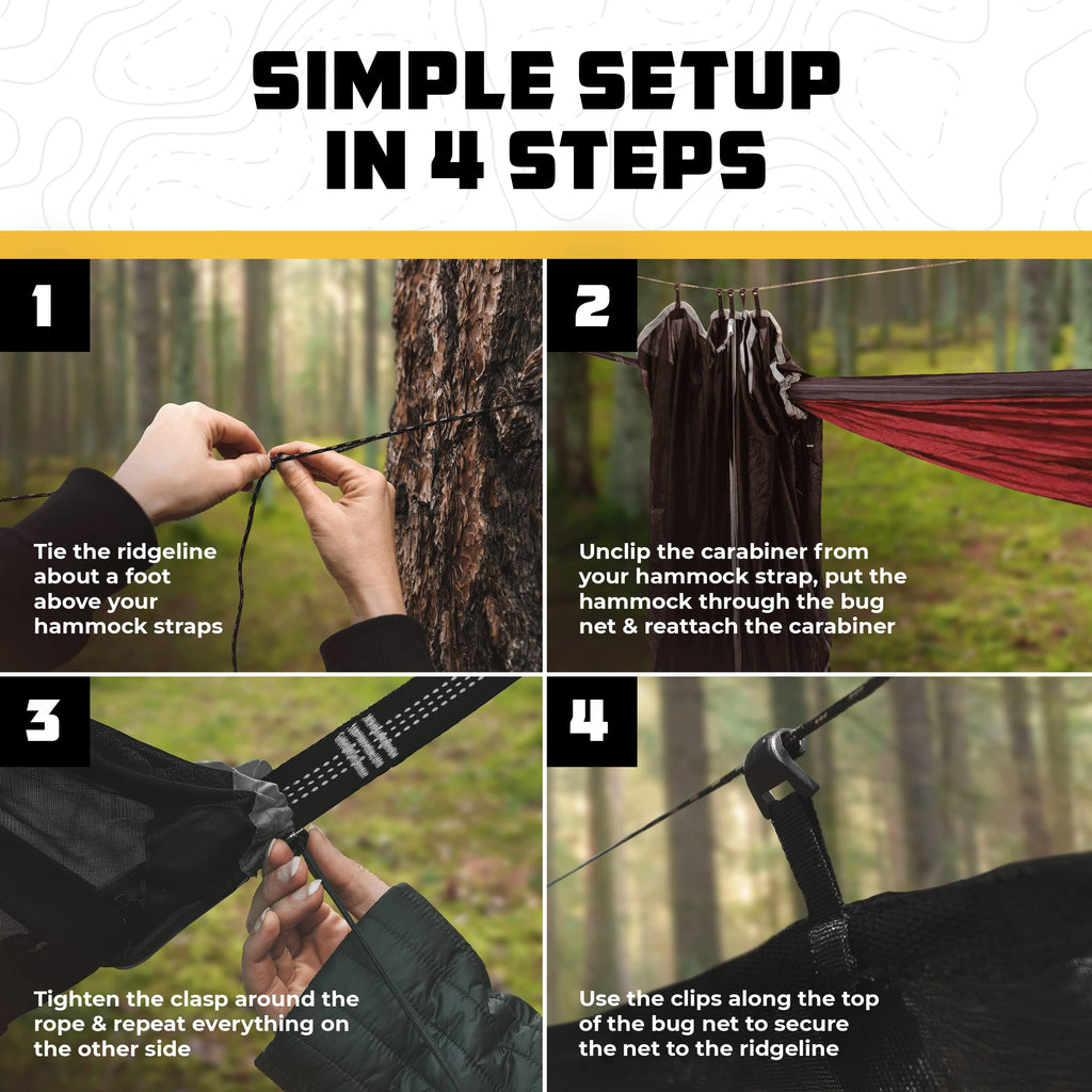 Wise Owl Outfitters Hammock Bug Net – Mosquito Net for Hammock, Lightweight Bug Netting for Camping, Hiking, Backpacking, Forest & Outdoor Use