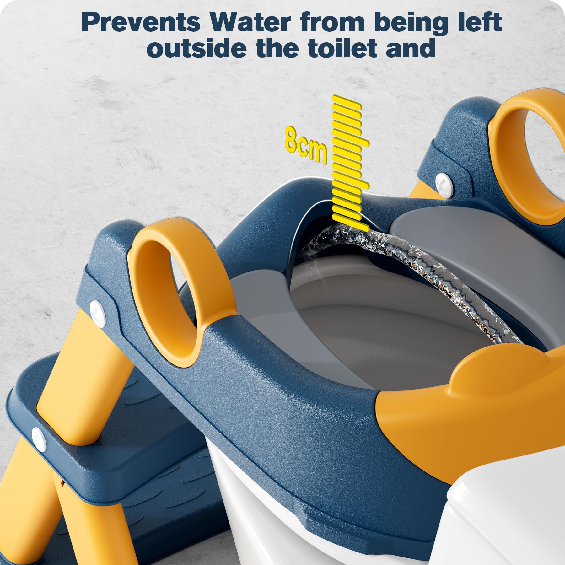 Potty Training Seat, Upgrade Toddler Toilet Seat for Kids Boys Girls, 2 in 1 Potty Training Toilet, Splash Guard Anti-Slip Pad Step Stool(Blue)