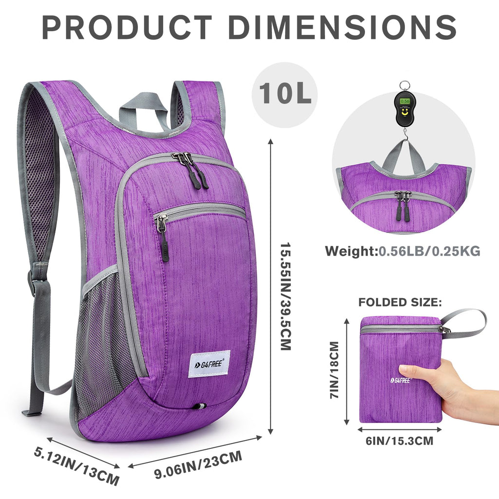 G4Free 10L/15L Hiking Backpack Lightweight Packable Hiking Daypack Small Travel Outdoor Foldable Shoulder Bag