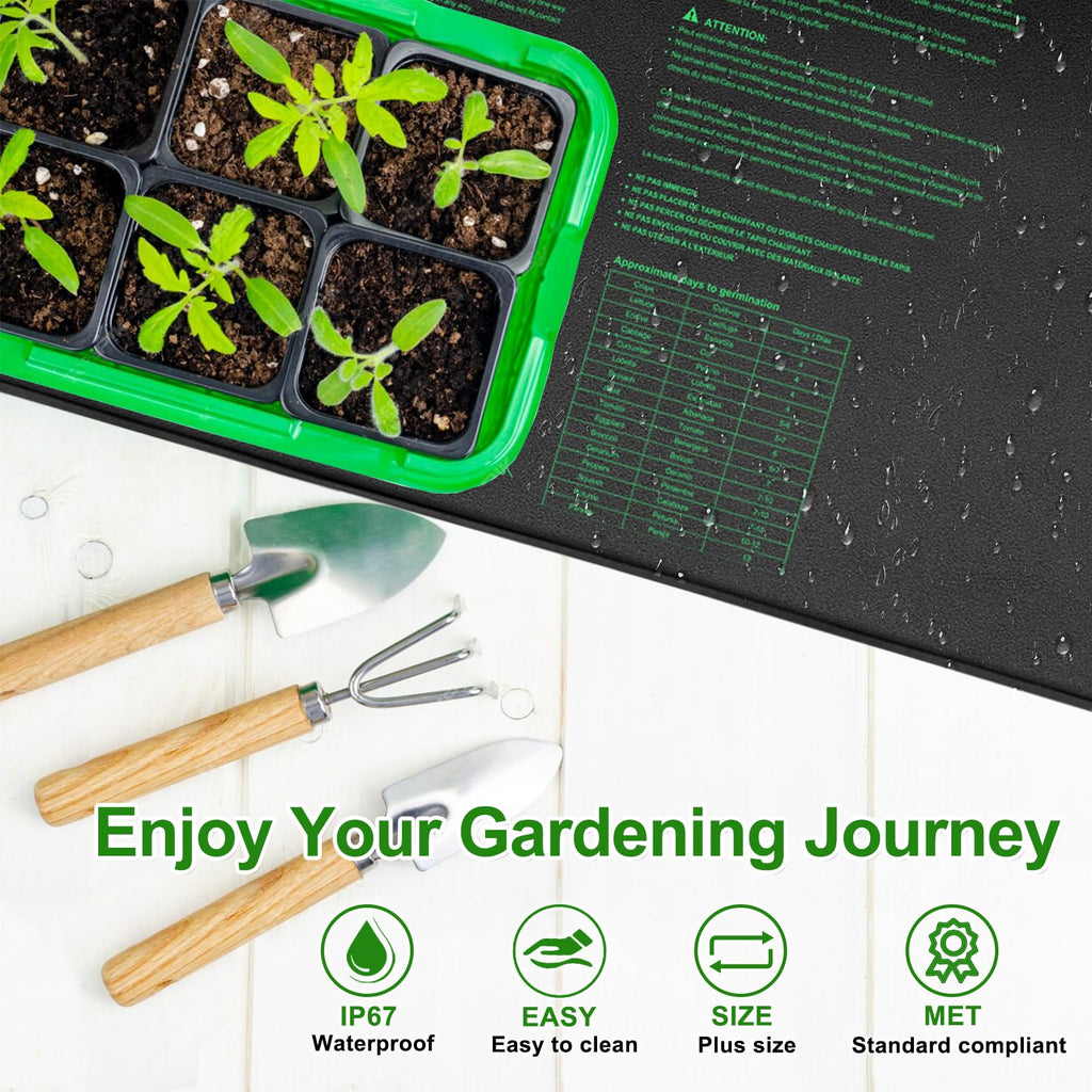 Seedling Heat Mat Hydroponic Plants Heating Pad, Seed Starting Greenhouse and Germination, Waterproof Durable Heating Pad for Indoor Home Gardening Seed Starter(10“x20.75”)