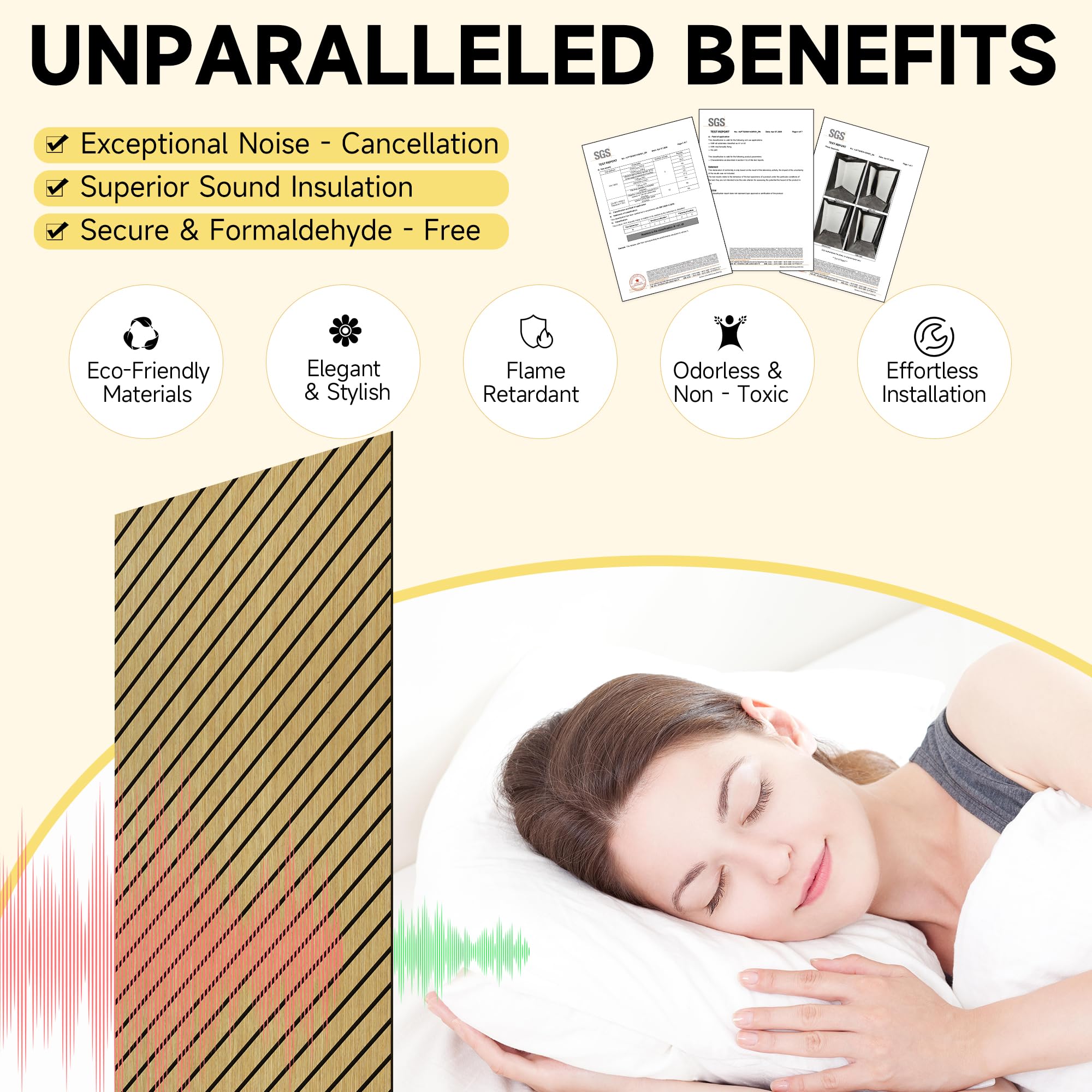 Art Acoustic Panels for Wall,5 Pack Sound Absorbing Panels,47.2” x 23.6” Soundproof Wall Panels,High-Density Acoustic Wall Panels,Decorative Sound Panels with Wood-Look