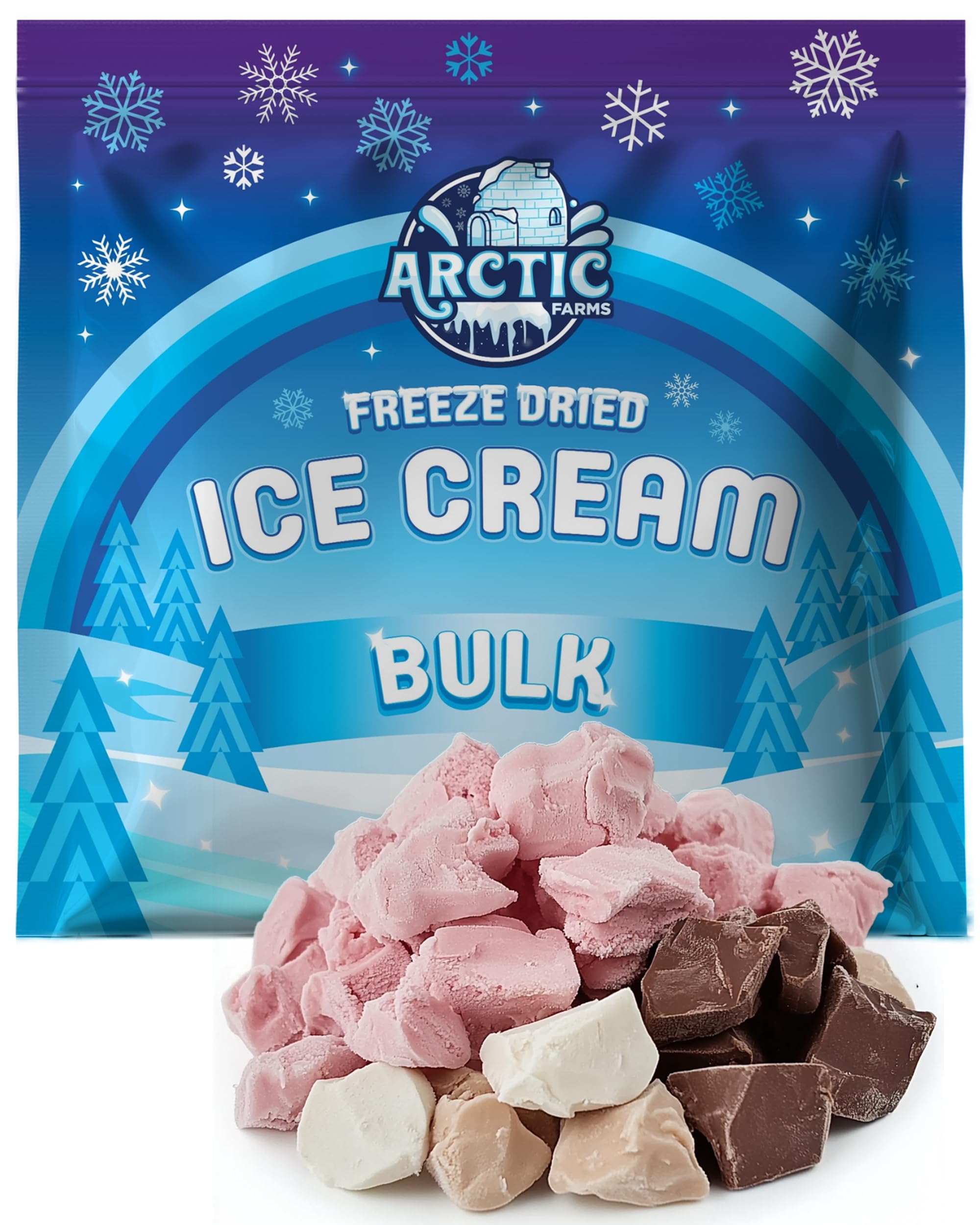 Arctic Farms Freeze Dried Ice Cream Bits Bagged and Boxed - Does Not Melt (1lb, S'mores)