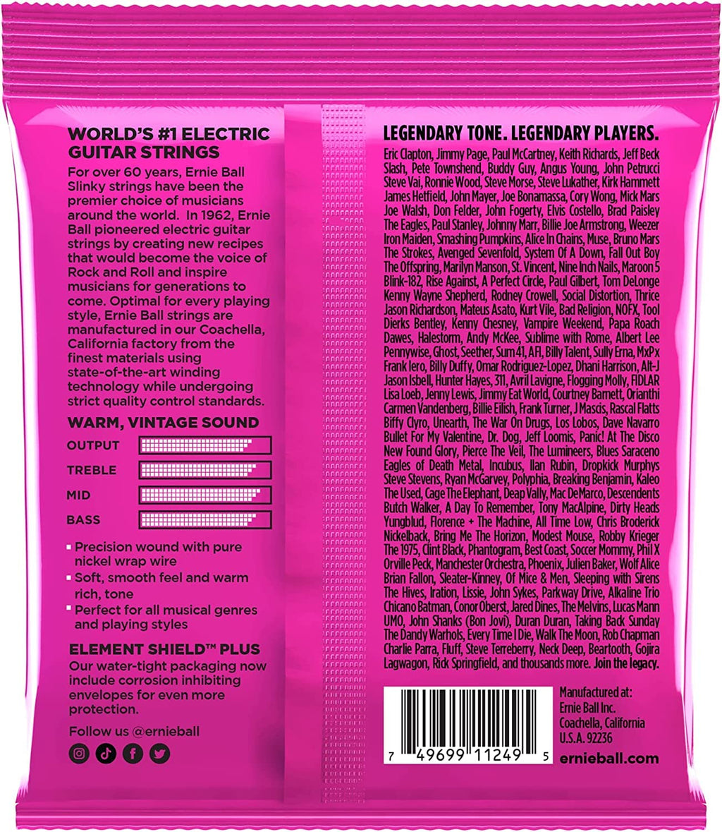 Ernie Ball Extra Slinky Classic Pure Nickel Electric Guitar Strings, 8-38 Gauge (P02255) (Pack of 2)