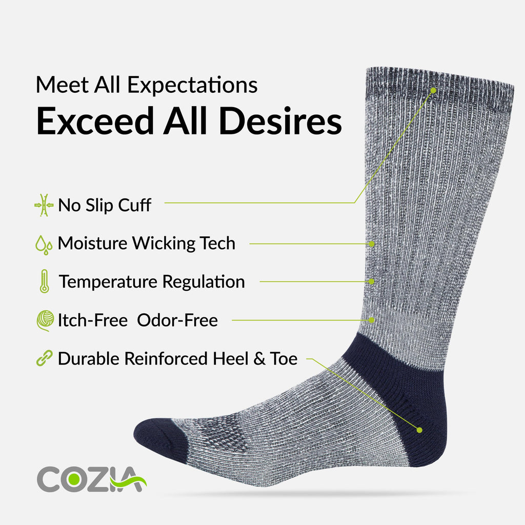 COZIA Merino Wool Socks for Men & Women Casual Warm Winter Cozy Thermal Socks