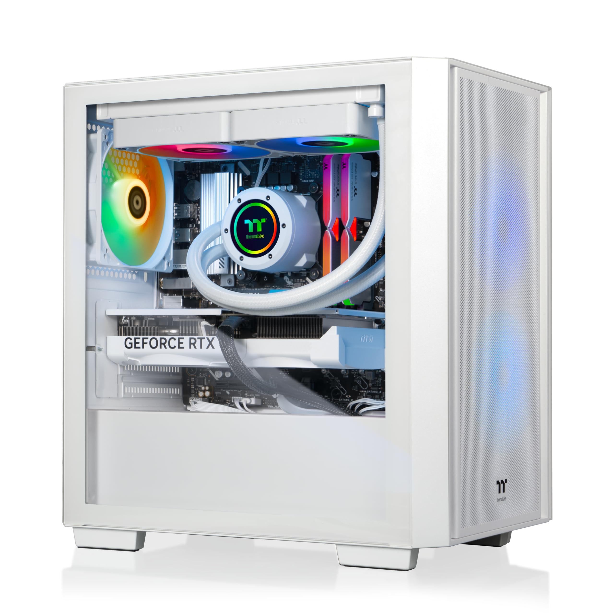 Thermaltake LCGS Quartz R66 Gaming Desktop (AMD Ryzen™ 5 5600, ToughRam DDR4 3600Mhz 16GB RGB Memory, AMD Radeon™ RX 6600, 1TB NVMe M.2, WiFi, Windows 11) S2QT-B550-R66-LCS