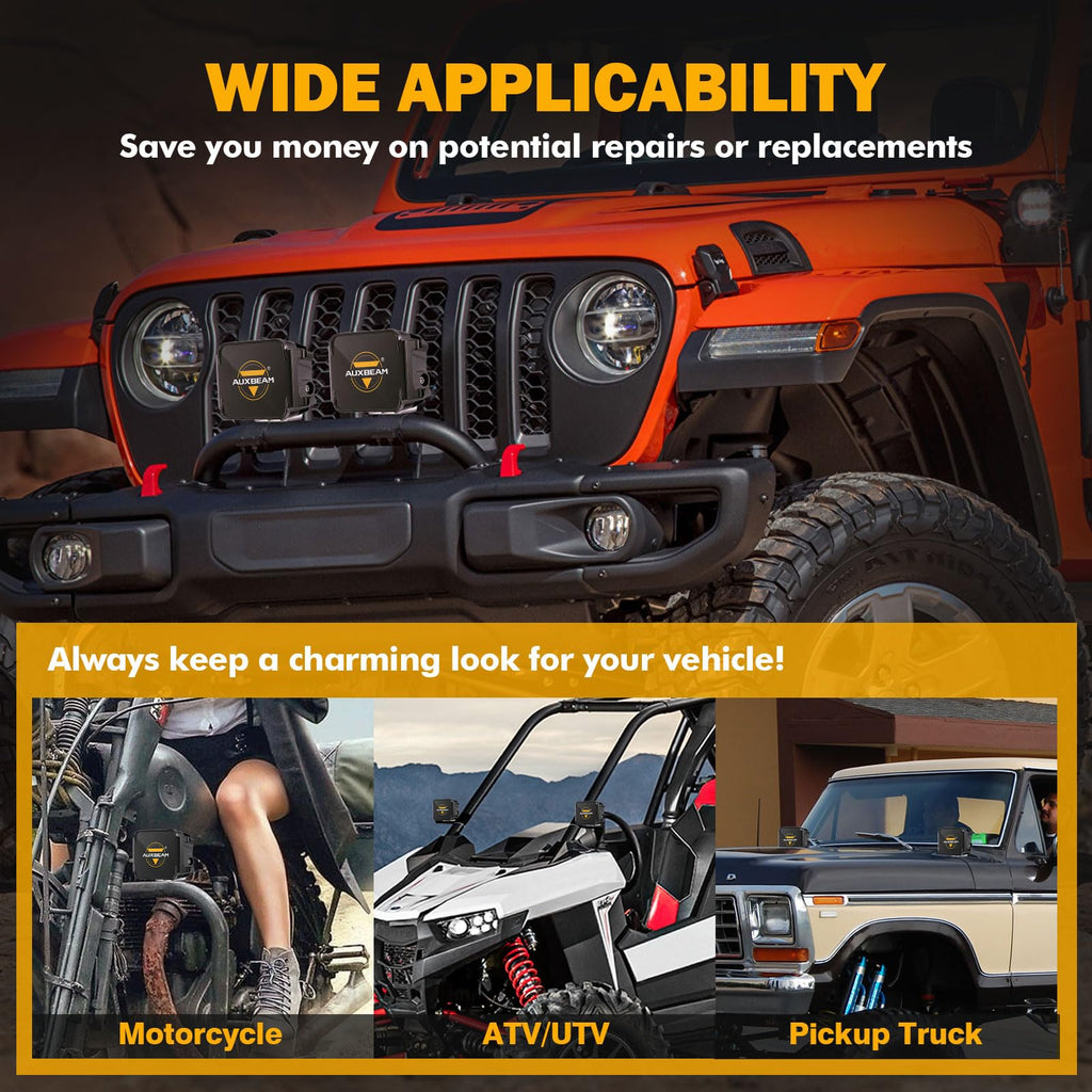 Auxbeam FA Series 3 Inch LED Cubes with DRL 2 Modes Spot Beam Offroad Lights 20W Driving Spotlights A-Pillar Ditch Lights for 4x4 Truck Car ATV Motorcycle, Pair