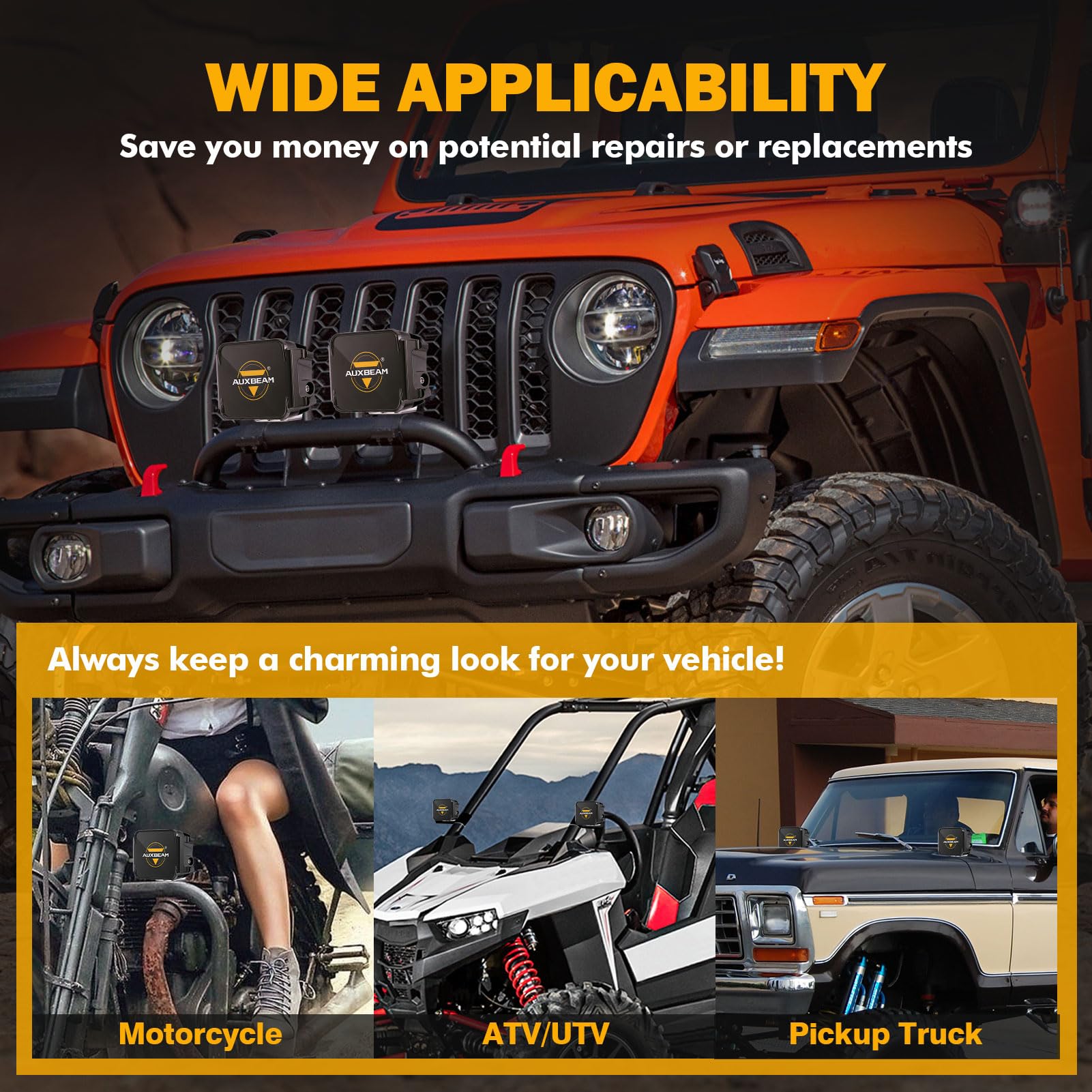 Auxbeam FA Series 3 Inch LED Cubes with DRL 2 Modes Spot Beam Offroad Lights 20W Driving Spotlights A-Pillar Ditch Lights for 4x4 Truck Car ATV Motorcycle, Pair