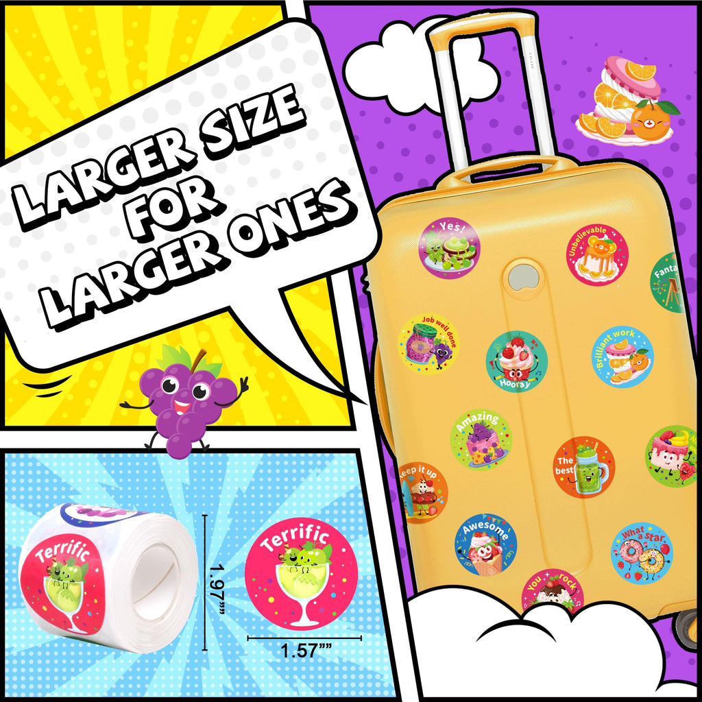 HORIECHALY 3 Rolls Scratch and Sniff Stickers for Kids, 600PCS Smelly Scented Stickers, Kid's Reward Sticker, Classroom Teacher Must Haves, School Supplies Incentives Christmas Children‘s Gift-1.57''