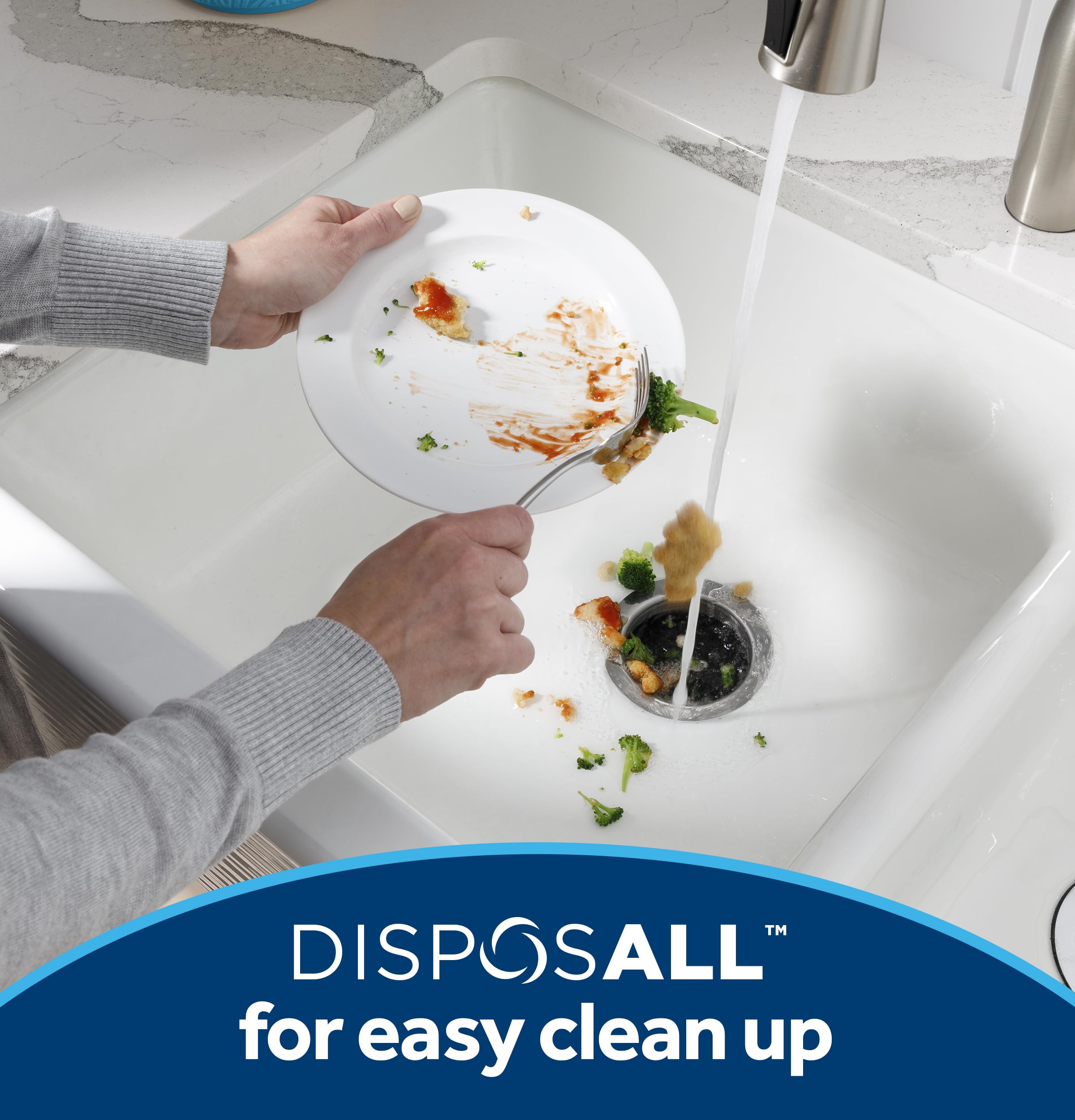 GE Disposall Continuous Feed 1 Horsepower Motor Garbage Disposer, Good for Grinding: Cooked Meat, Beans, & Seeds, Easy Install Kit, Non-Corded, Recommended Families of 4 or More, GFC1020N