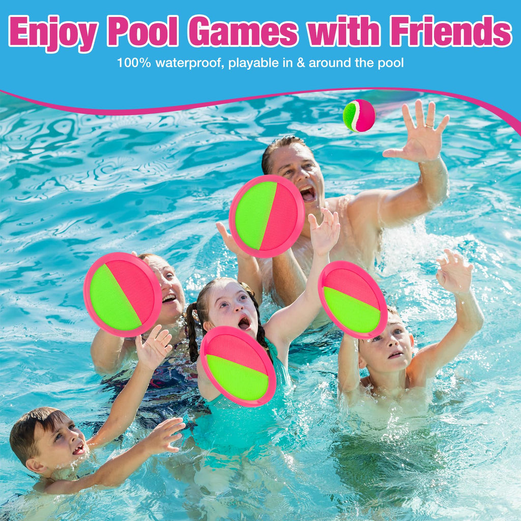 Toss and Catch Ball Game Set - Outdoor & Indoor Sports Toys for Kids - Outside Games for Yard, Lawn, Camping, Beach, Pool - Classic Sticky Paddle Ball Toy for 3 4 5 6 7 8-12 Year Old Boys Girls Gifts