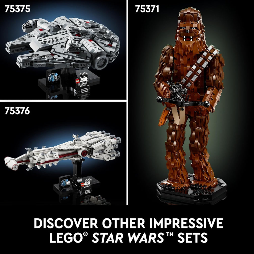 LEGO Star Wars Millennium Falcon 25th Anniversary Collectible - DIY Building Set for Adults, Men & Women, Ages 18+ - A New Hope Model with Display Stand - Star Wars Gift - 75375