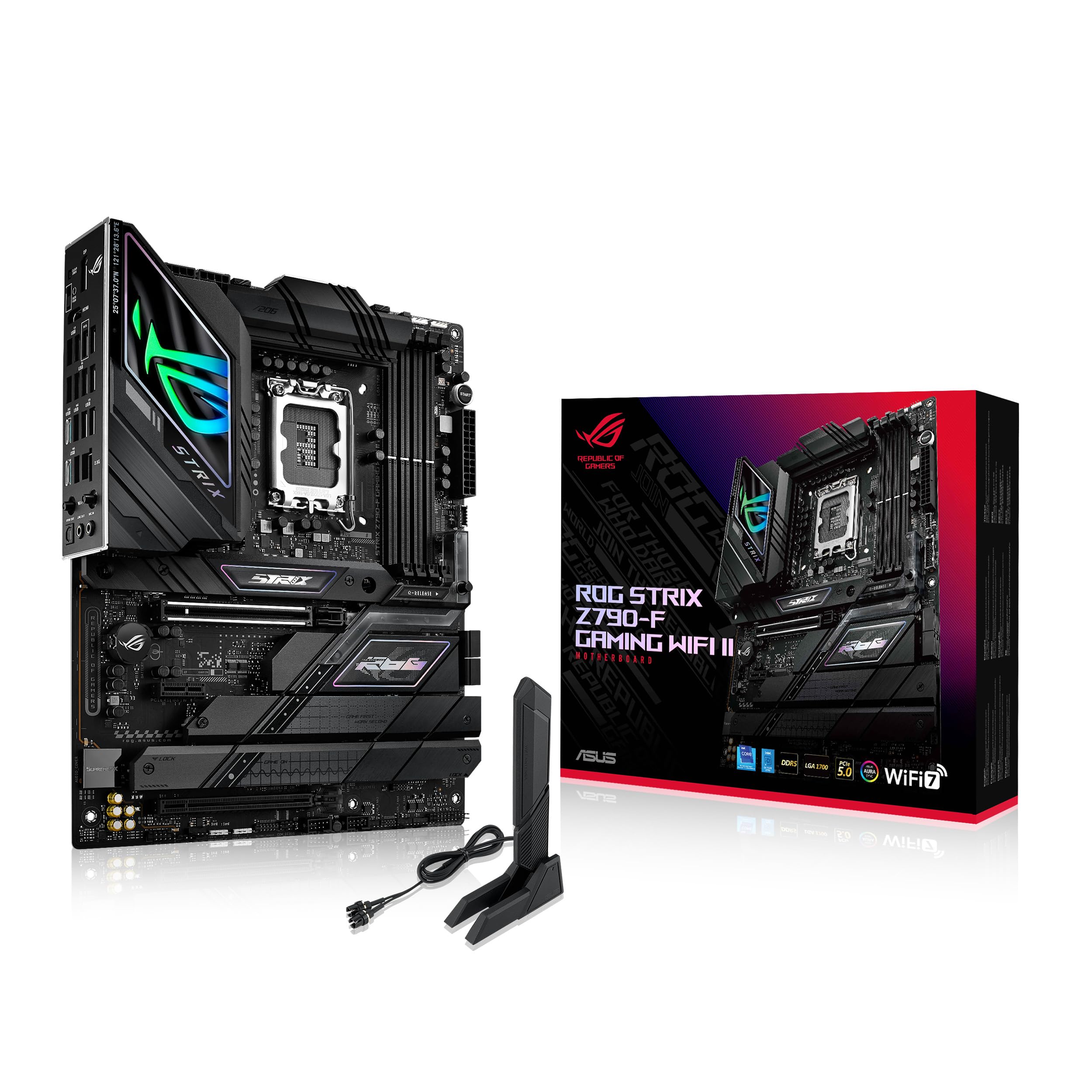 ASUS ROG Strix Z790-E Gaming WiFi 6E LGA 1700(Intel 14th,13th&12th Gen) ATX gaming motherboard(PCIe 5.0, DDR5,18+1 power stages,2.5 Gb LAN,Thunderbolt 4,5xM.2, 1xPCIe 5.0 M.2,Front panel USB 3.2 port)