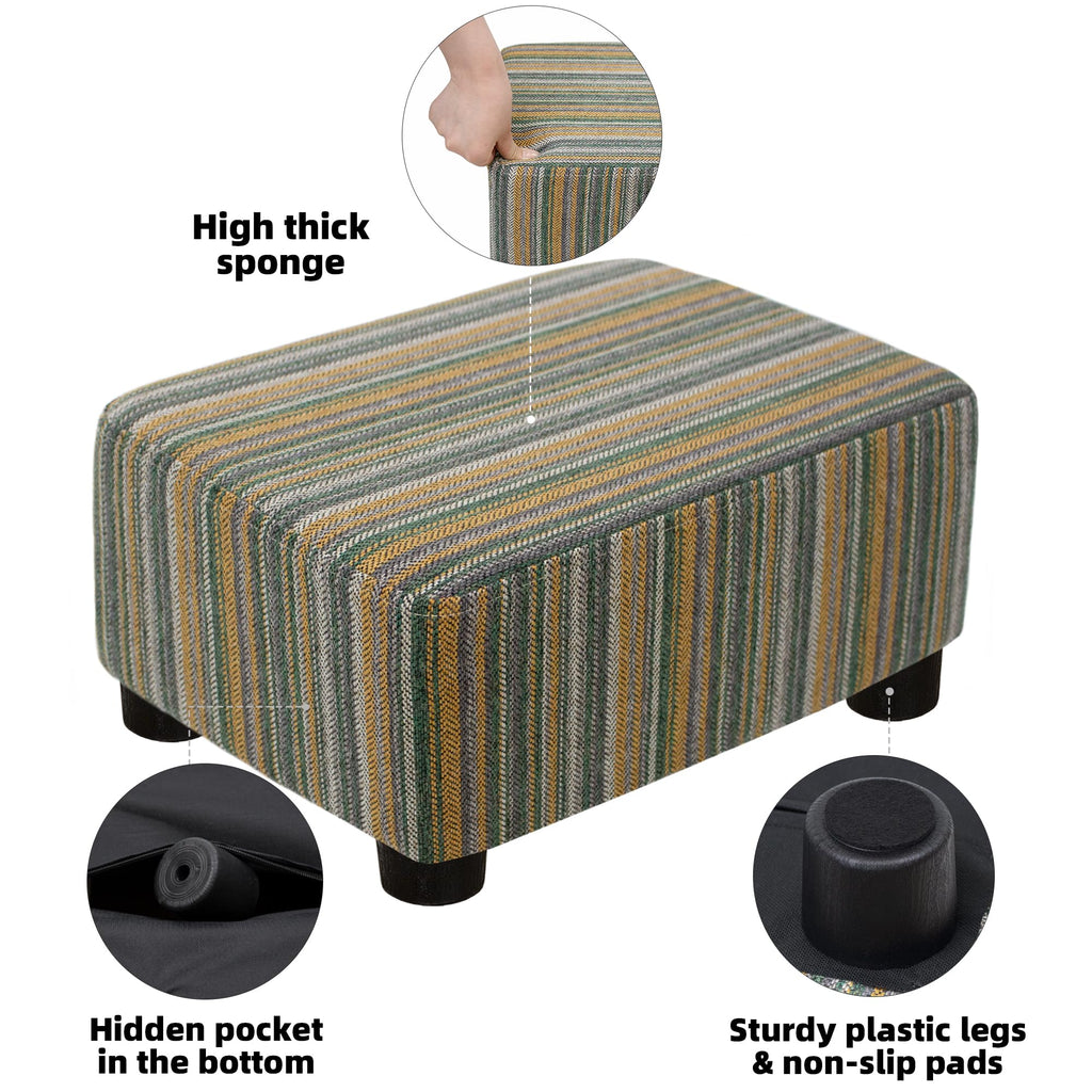 CAROLMADE Small Foot Stool Ottoman Footstool with Legs Under Desk Footrest for Living Room Bedroom and Office, Black