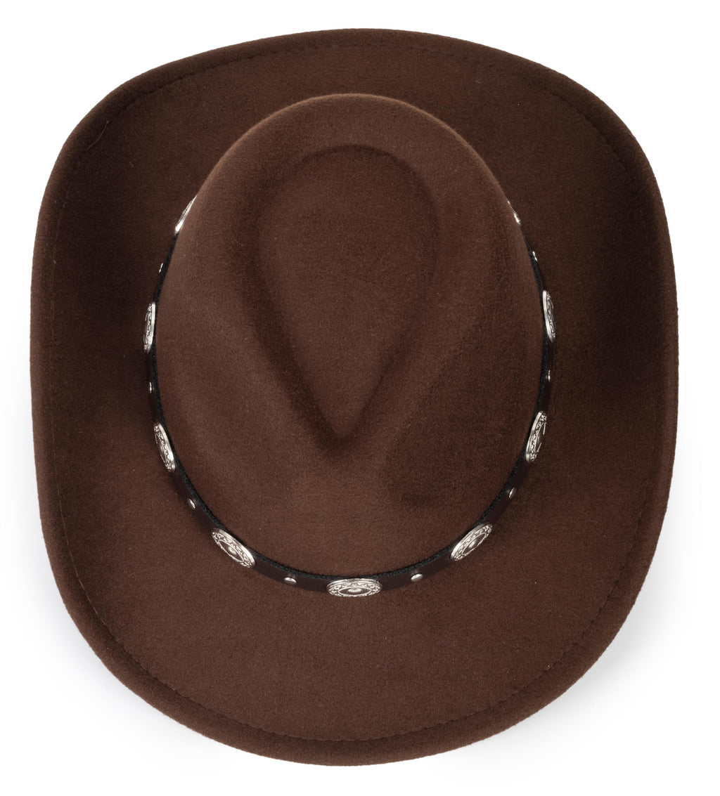 Eohak Womens Western Cowboy Hats Studded Pinched Western Cowgirl Hats Wide Brim Fedoras Hat with Belt Buckle (Size:Medium)