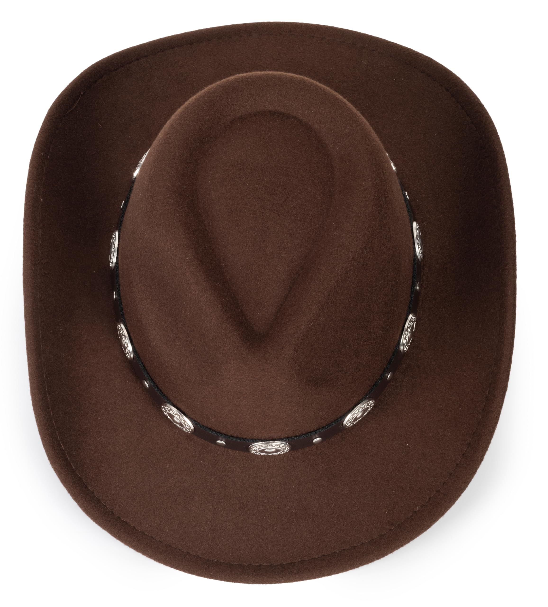 Eohak Womens Western Cowboy Hats Studded Pinched Western Cowgirl Hats Wide Brim Fedoras Hat with Belt Buckle (Size:Medium)