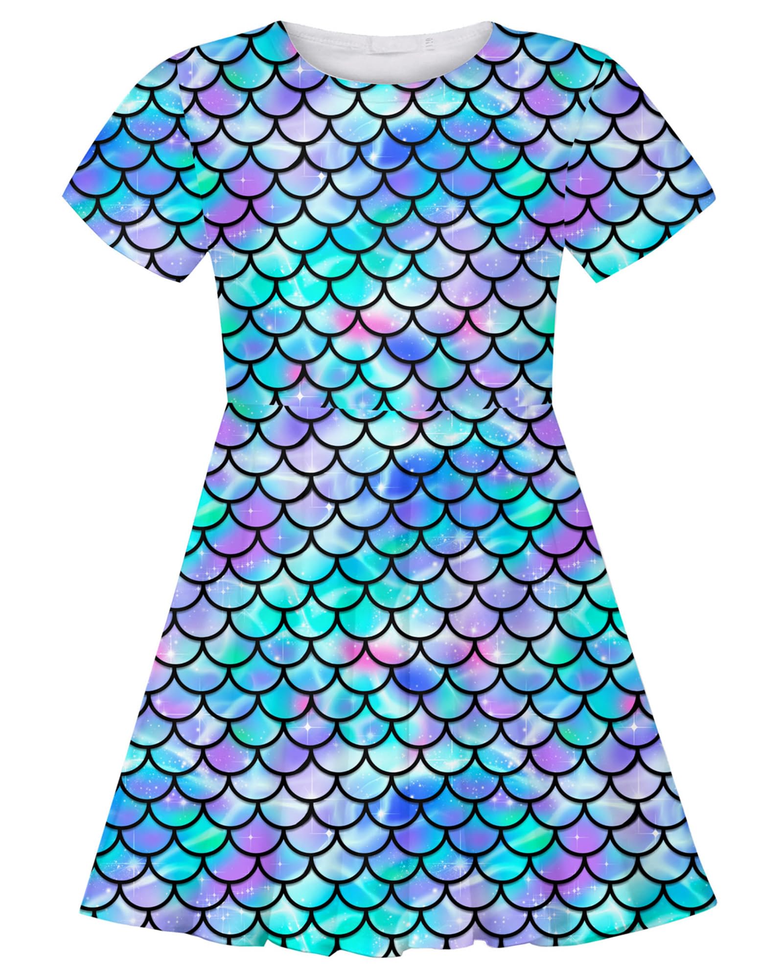 ALISISTER Little Girls Dress Short Sleeve Toddler Summer Sundress 2-9T