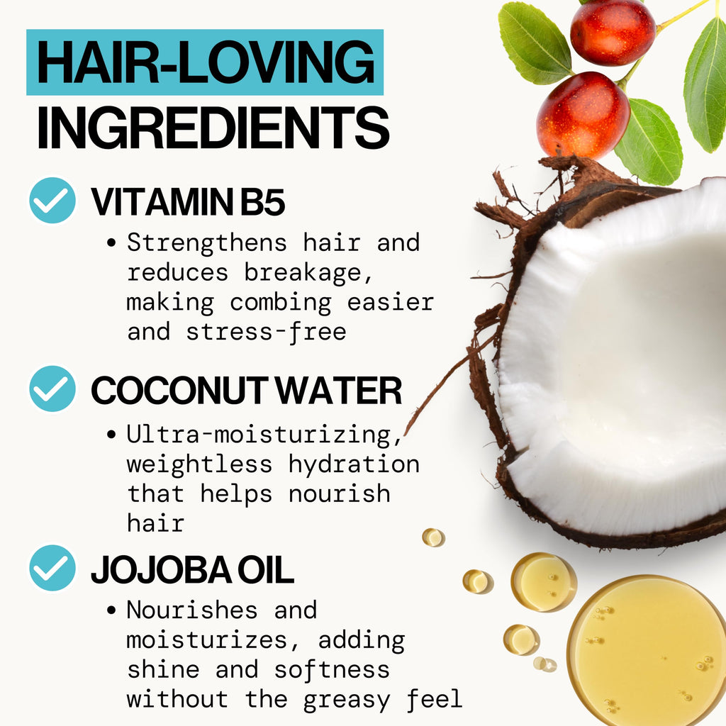 Pacifica Coconut Milk Hair Detangler Spray – Leave-In Conditioning Elixir for Tangle-Free Hair – Instantly Detangles Knots, Adds Shine & Moisture, Prevents Breakage & Frizz – Vegan & Cruelty-Free | Vegan