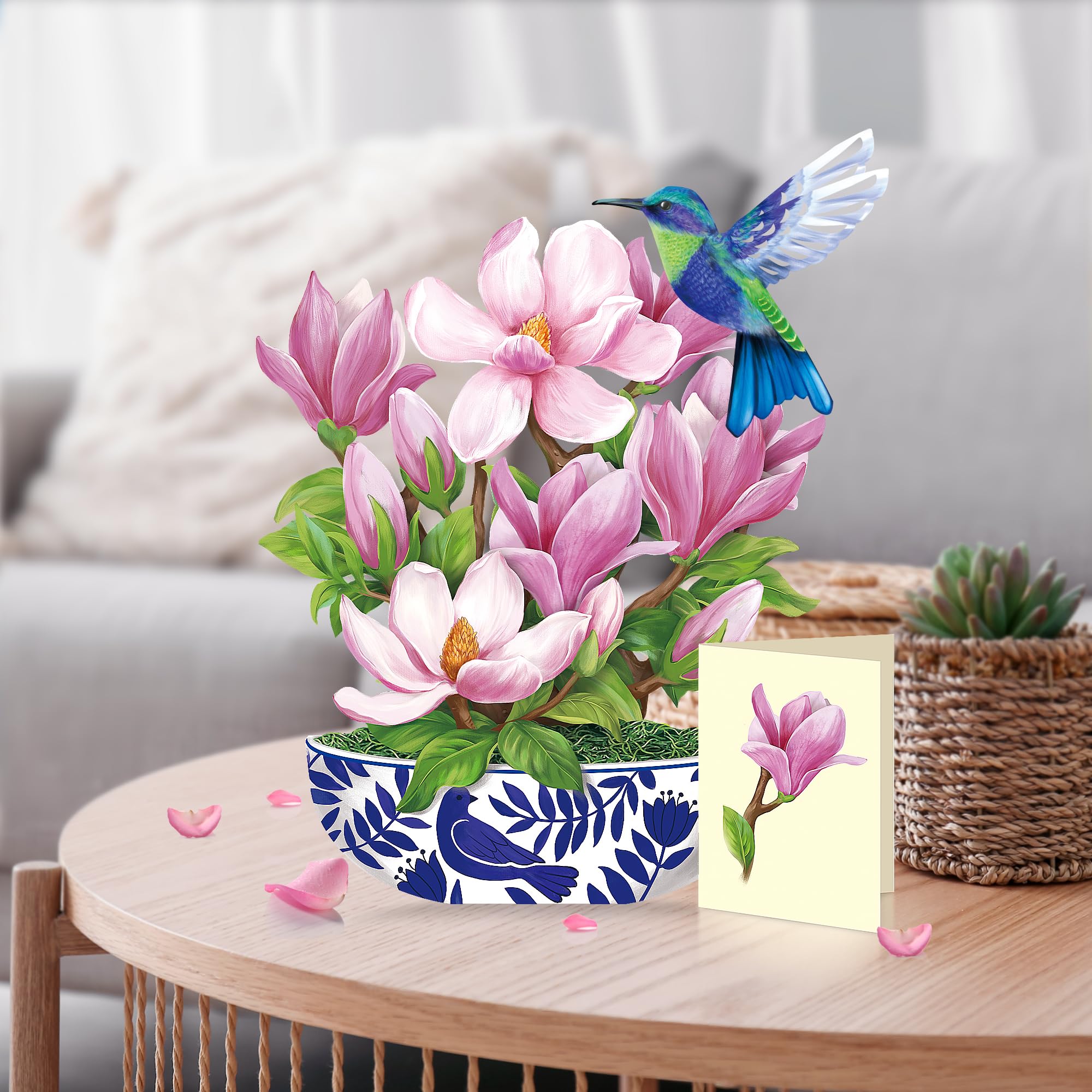 Airpark 3D Pop Up Paper Flowers Bouquet Card 12’‘ with Note & Envelope, Birthday Gifts, Get Well, Thank You, Greeting Cards for Women Mom Wife Friends, Daisies and Butterflies