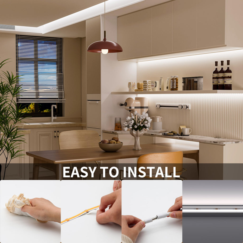 PAUTIX COB LED Strip Neon Rope Light 16.4ft/5m, 2700K Warm White 504 LEDs/m 24V,Silicone LED Neon Light IP68 Waterproof for Outdoor Indoor Lighting Decor(Power Supply NOT Included)