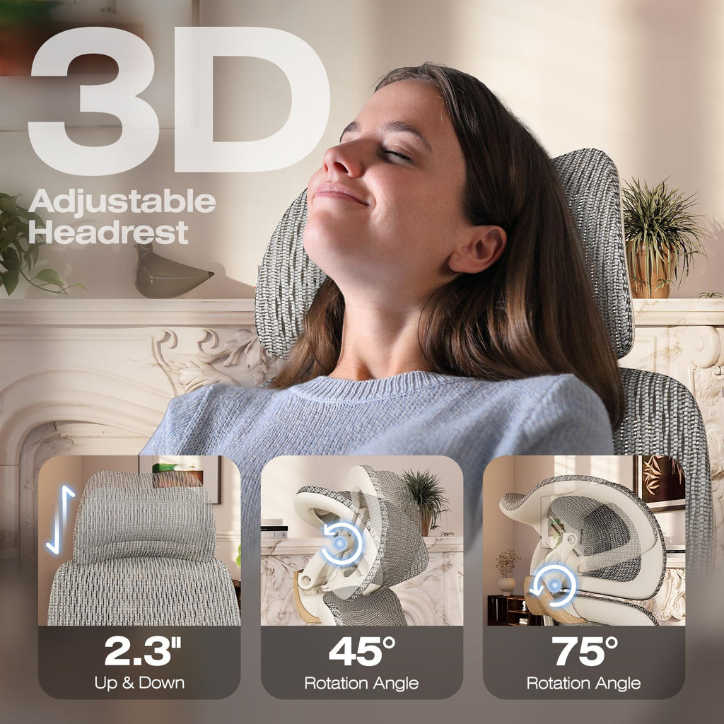 ELABEST X100 Ergonomic Office Chair with Footrest, Big and Tall Home Desk Chair with 5D Flip-Up Arms, Adjustable 3D Lumbar Support,High Back Rolling Computer Chair, Swivel Mesh Chairs (Coffee Break)