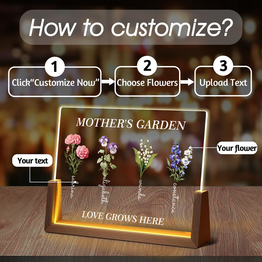 Personalized Fathers Day Birthday Gifts For Daddy Dad From Daughter Son Wife, Custom Acrylic Plaque Light Up Picture Frame, Customized Dad Gifts For Husband Men Papa Fathers Day Christmas