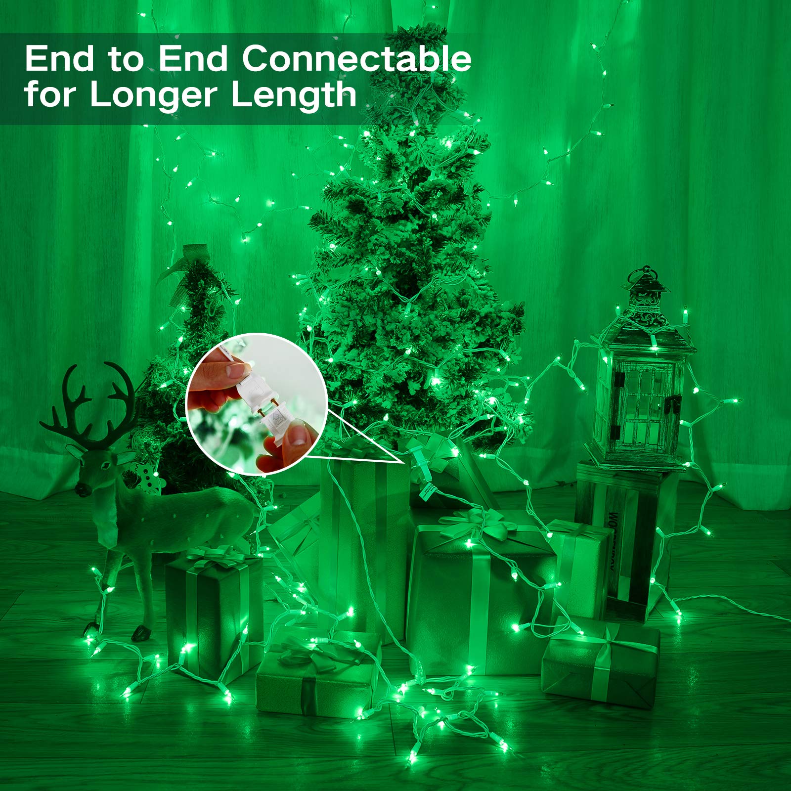 Brizled Christmas Lights, 600 Count 139.2ft Incandescent Mini Lights, Connectable 120V UL Certified for Xmas Wedding Bedroom Porch Decor, White Wire, Warm White