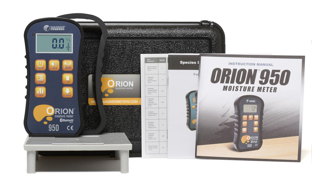 Orion® 910 Pinless Wood Moisture Meter Kit by Wagner Meters | Accurate, Non-Damaging, Deep Depth Lumber Moisture Measurement, On-site Calibration (Standard Calibrator)