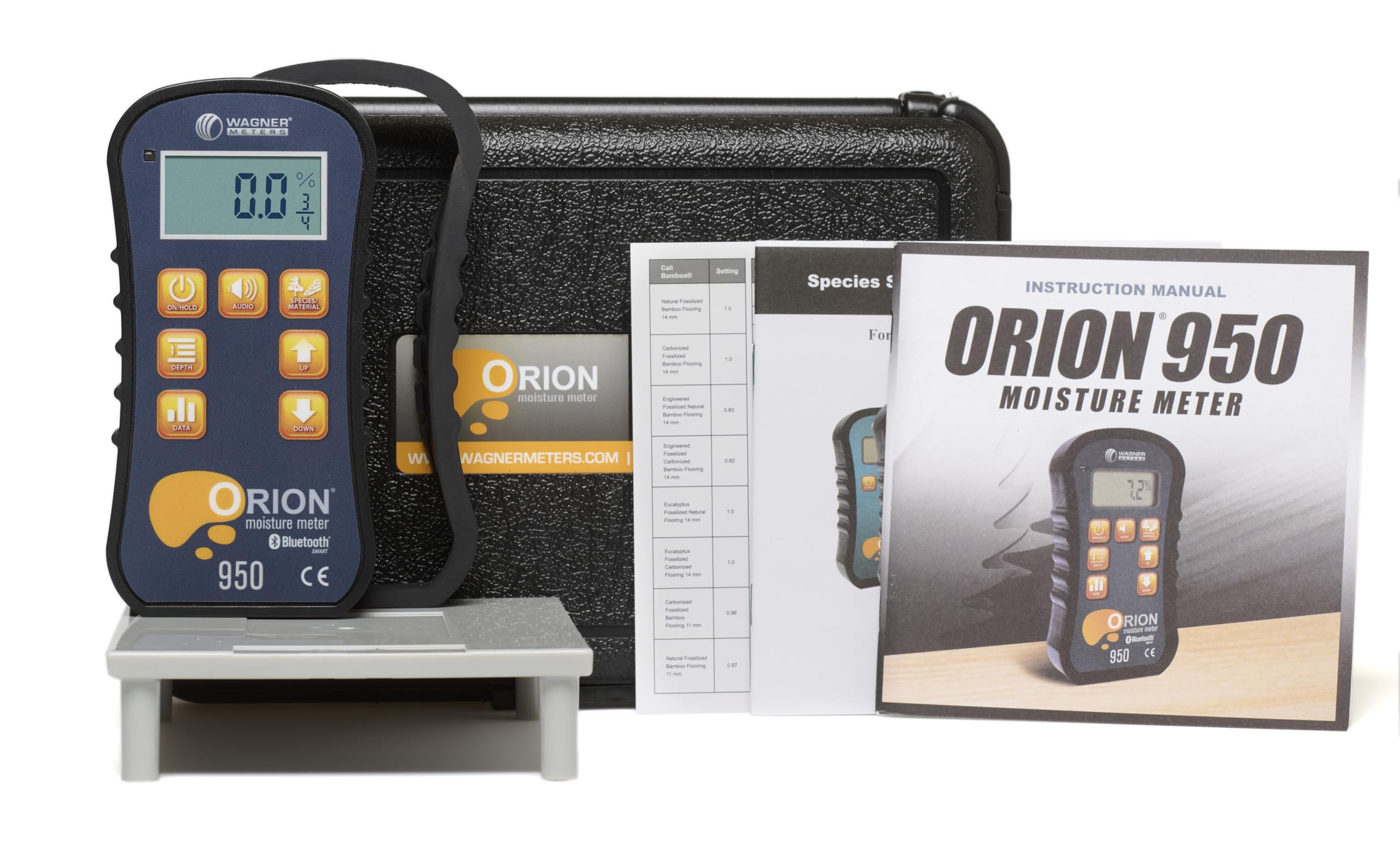 Orion® 910 Pinless Wood Moisture Meter Kit by Wagner Meters | Accurate, Non-Damaging, Deep Depth Lumber Moisture Measurement, On-site Calibration (Standard Calibrator)