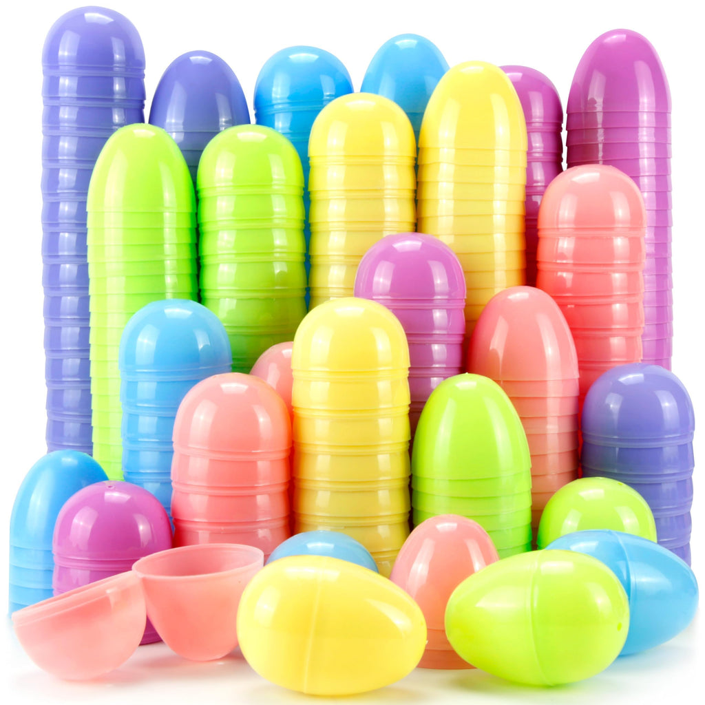 OCTERIC 30Pcs Easter Eggs, 2.3" Fillable Pastel Colors Plastic Easter Eggs Empty for Easter Hunt, Easter Basket Stuffers, Party Favor, Classroom Prize Supplies