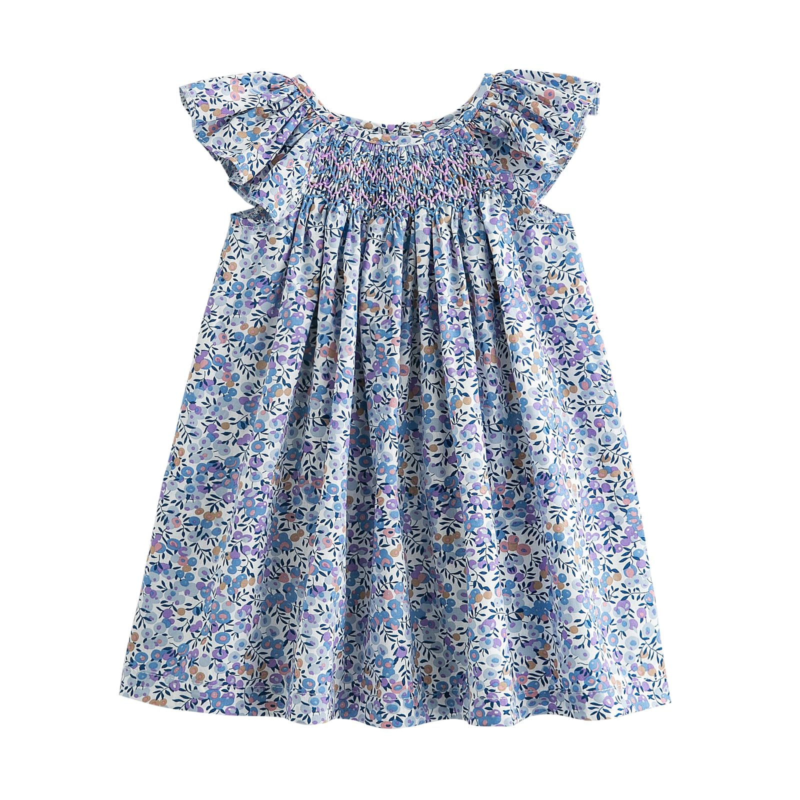 Simplee kids Baby Girl Smocked Dress Summer Casual Short Sleeve Dresses Floral Print Sundress Princess Dress for Toddlers