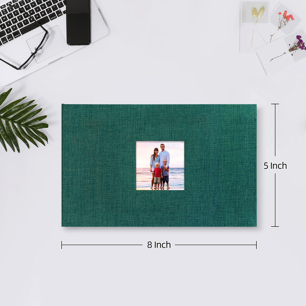 Mublalbum Small Photo Album 4x6 100 Photos Linen Cover Picture Book with Horizontal Pockets for Wedding Family Anniversary and Baby (Beige)