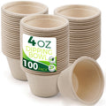 4oz Disposable Paper Cups [100-Pack], Sturdy Small/Mini Paper Cups/bowls, Perfect for Dip Sauce, Tasting and Snacks, 100% Compostable Sample Cups