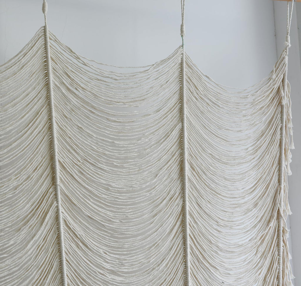 Flber Macrame Curtain Window Macrame Room Divider Doorway Curtain Boho Macrame Wall Hanging Living Room Bedroom Decor 42" W x 75" H