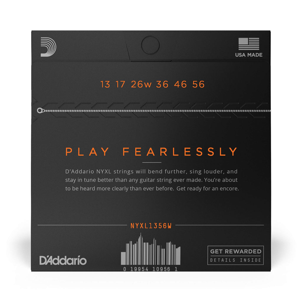 D'Addario Electric Guitar Strings, NYXL Nickel Plated, NYXL1149, Medium Gauge 11-49, 6-String Set, Pack of 1