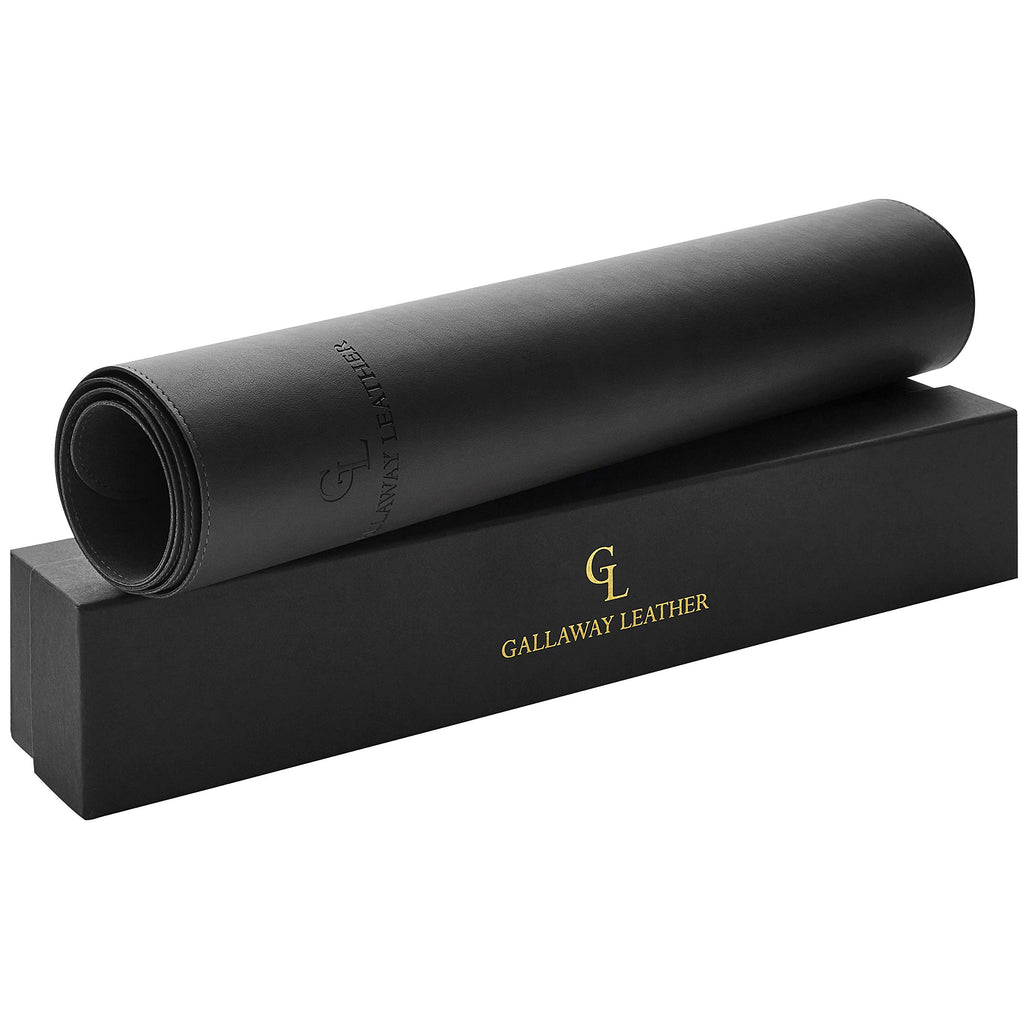 Gallaway Leather Desk Mat,Desk Writing Pad - Office Desk Pad, Medium 24" x 14" Black, Desk Mats on Top of Desks, Gift Ready Elegant Computer Desk Mat Desk Cover Desk Pad Protector PU Leather