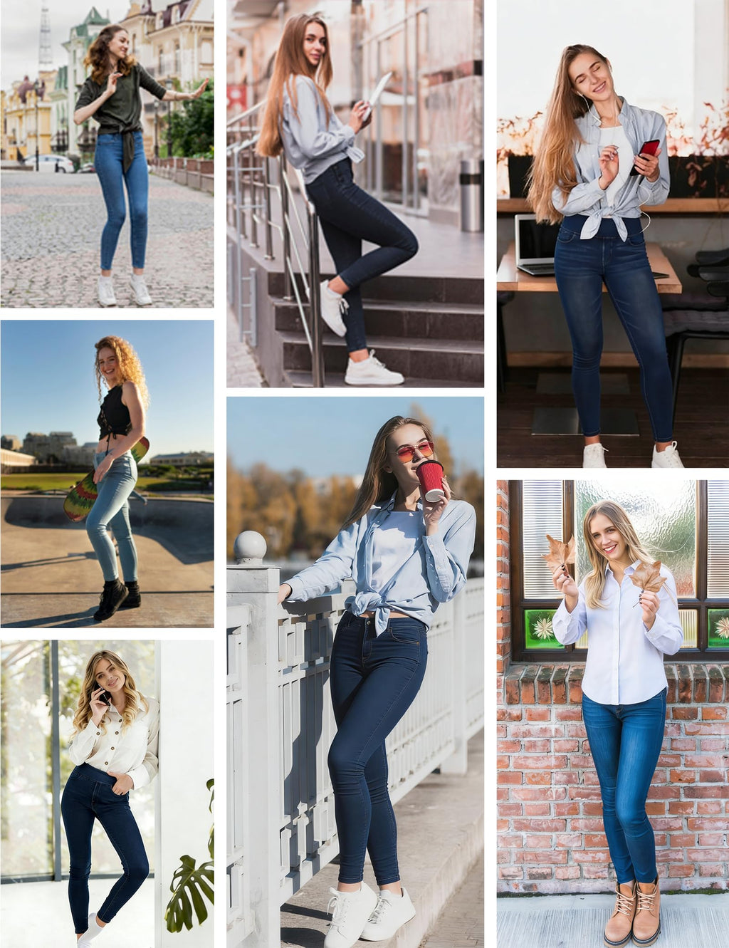 Heathyoga Stretchy Jeans for Women Trendy High Waist Pull On Jeggings Tummy Control Womens Skinny Jeans Leggings with Pockets